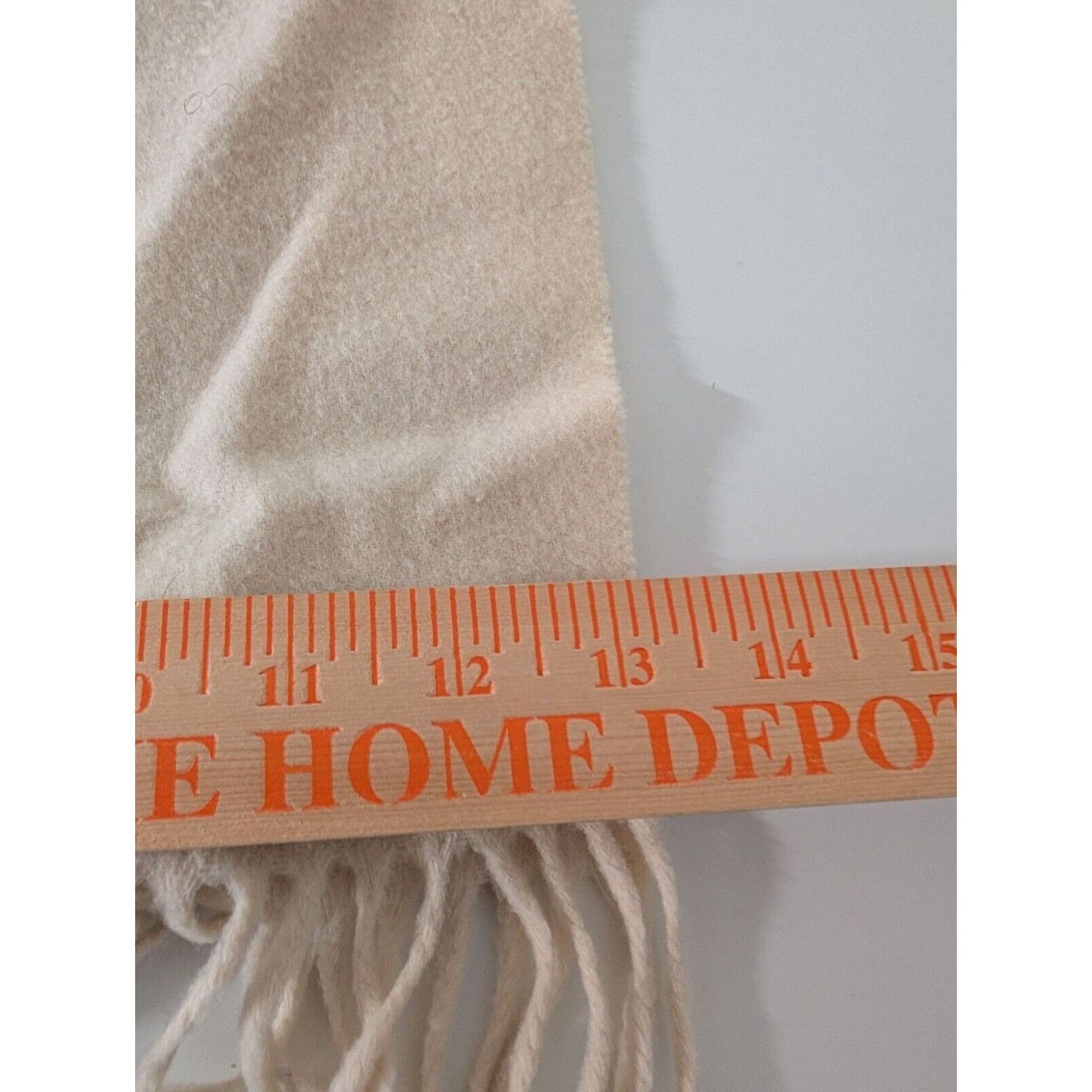 Designer Porsche Design Scarf Wool Fringe Ivory Winter Rectangle Made Size ONE SIZE - 7 Thumbnail