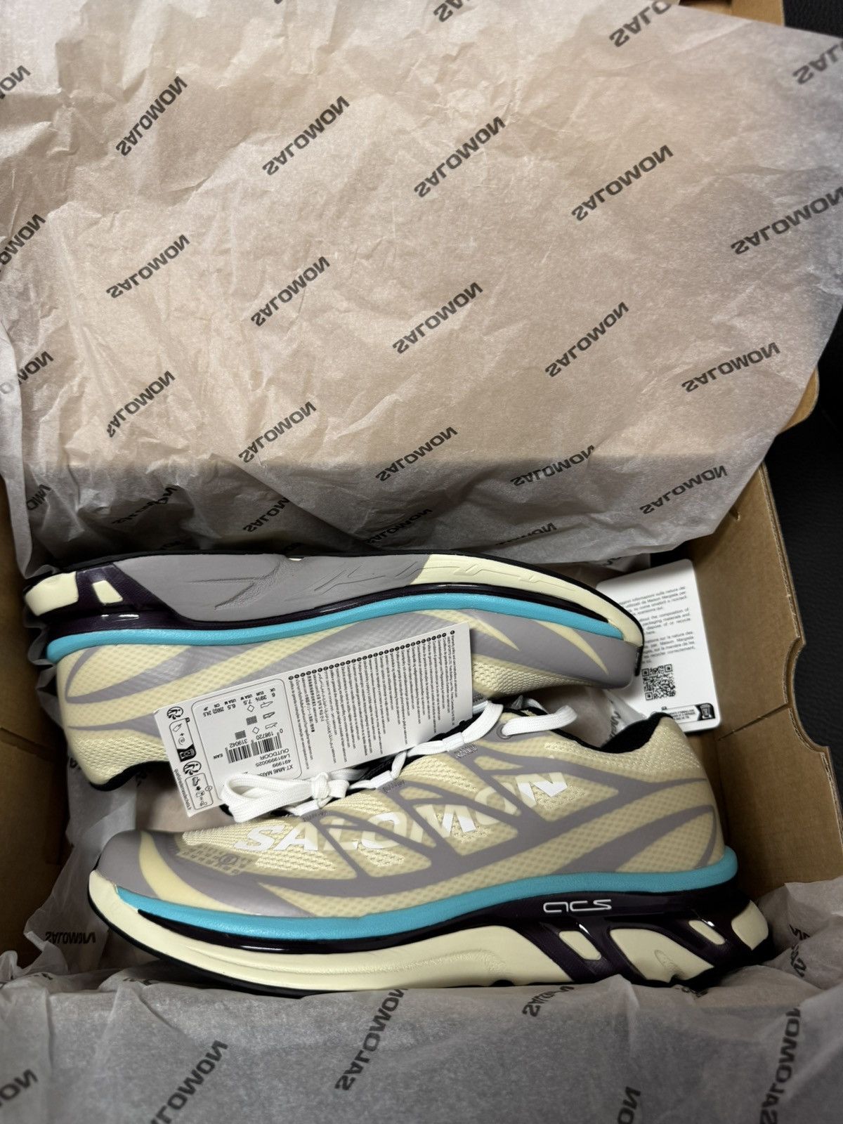Salomon NIB XT-MM6 Retro Hiking Sneakers Unisex - Beige/Blue, 39.5 Size US 6.5 / EU 39-40 - 9 Thumbnail