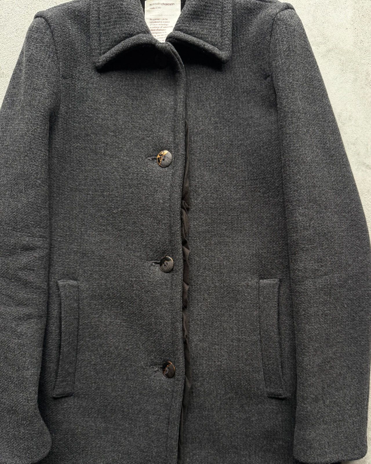 2000s Hussein Chalayan lining wool coat