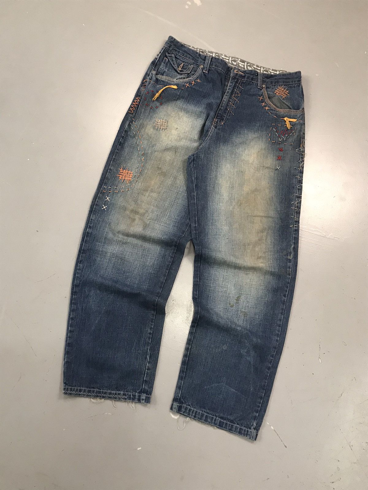 Vintage Crazy Vintage stitching embroidered denim Size US 36 / EU 52 - 2 Thumbnail