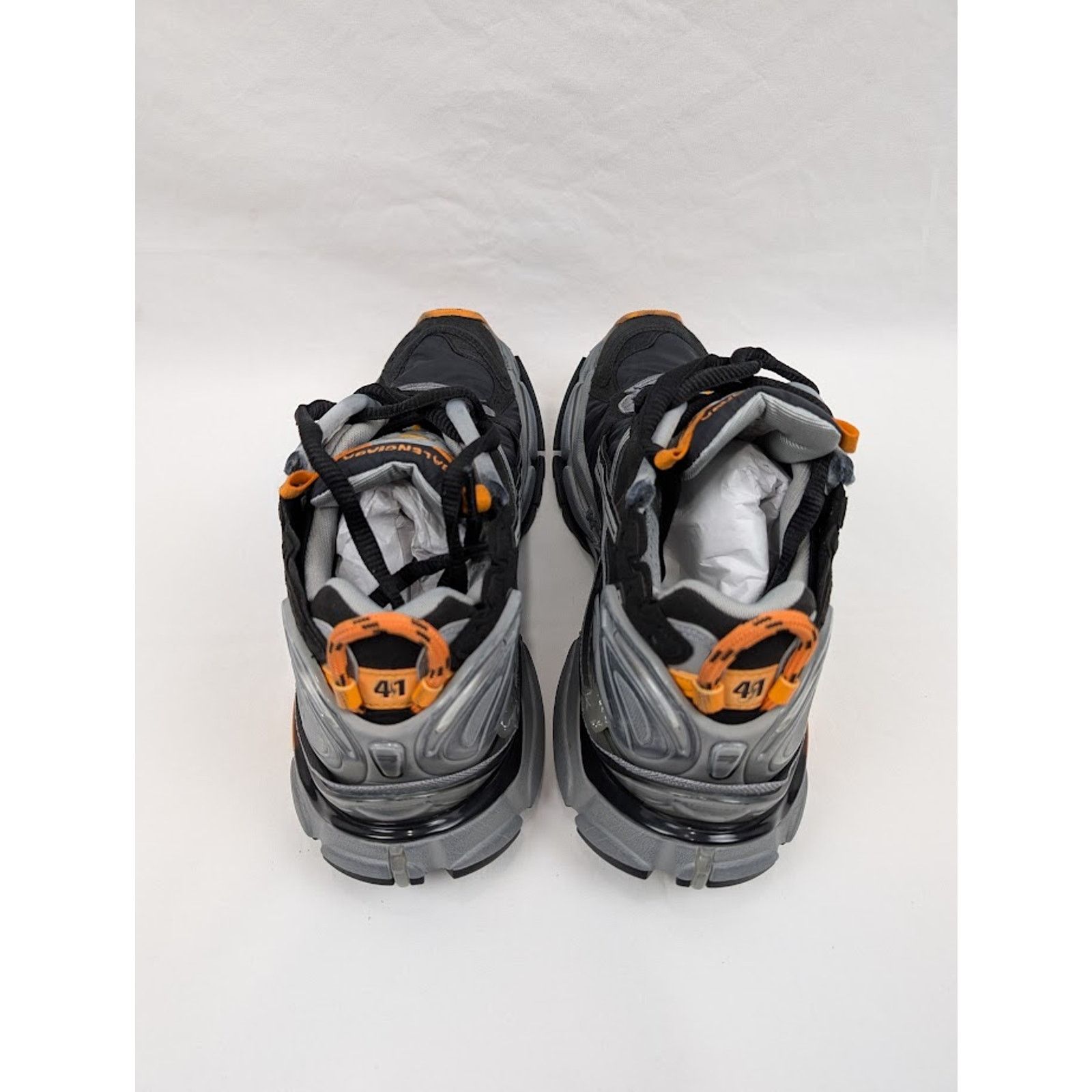 Balenciaga o1rshd1 Nylon Suede Runners in Black/Grey/Fluo Orange Size US 9 / EU 42 - 20 Thumbnail