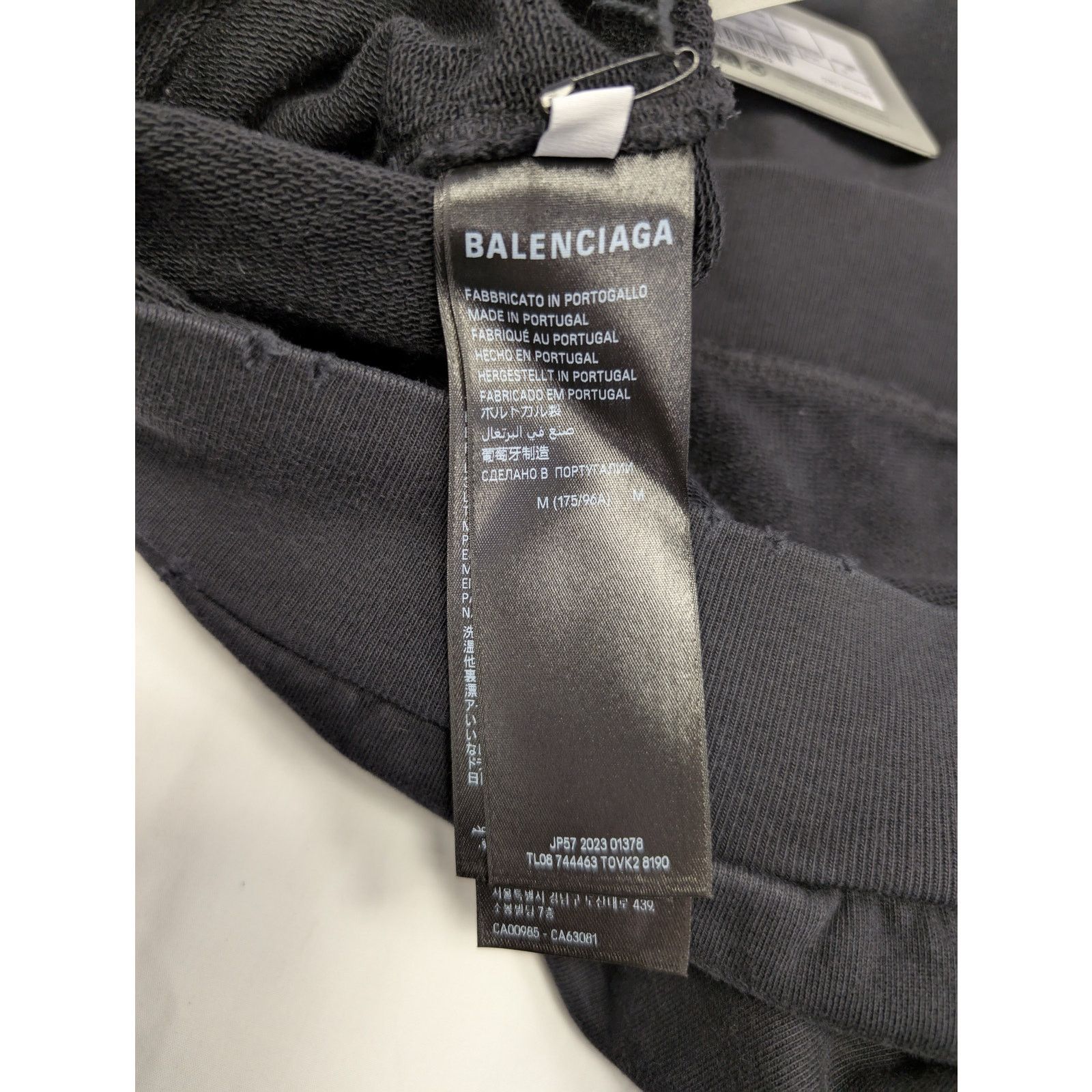 Balenciaga o1rshd1 DIY College No Pocket Medium Fit Hoodie Washed Black Size US M / EU 48-50 / 2 - 16 Thumbnail