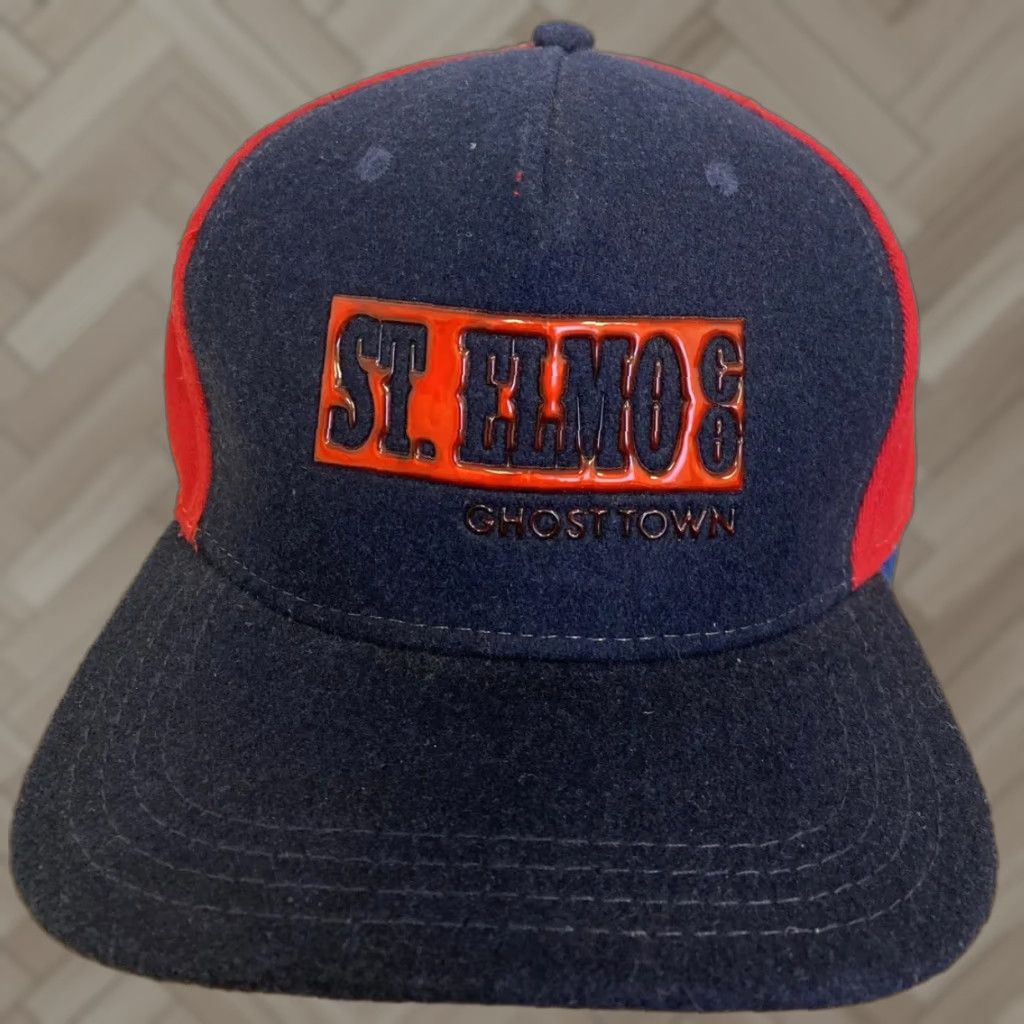 Vintage VINTAGE St Elmo ghostown Cap Hat Adjustable Red Blue Graphix / 335 Baseball Cap Unisex Adults Snapback 80s 90s Size ONE SIZE - 1 Thumbnail
