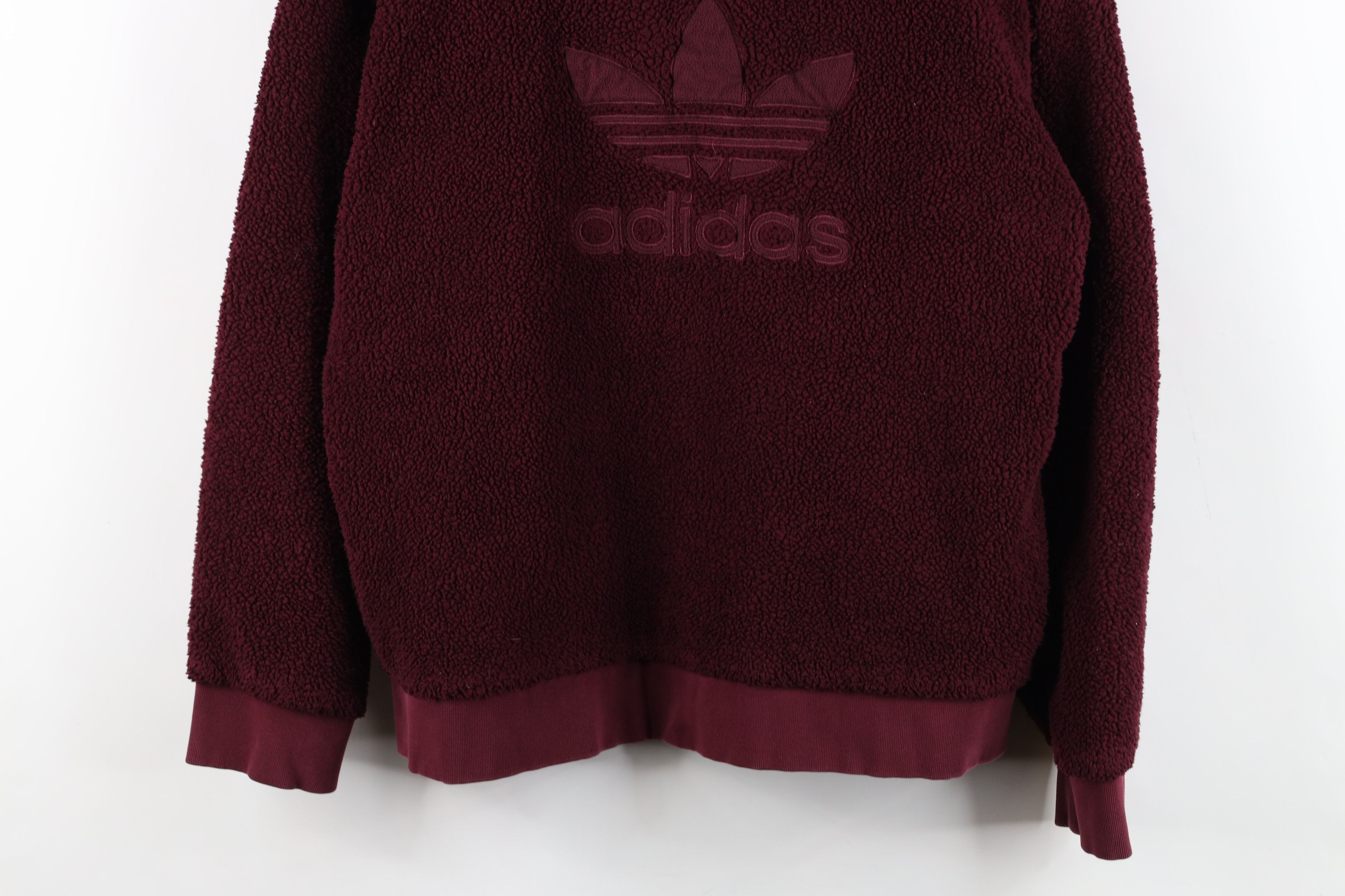 Adidas × Vintage Y2K Adidas Trefoil Logo Deep Pile Fleece Hoodie Purple Size S / US 4 / IT 40 - 3 Thumbnail