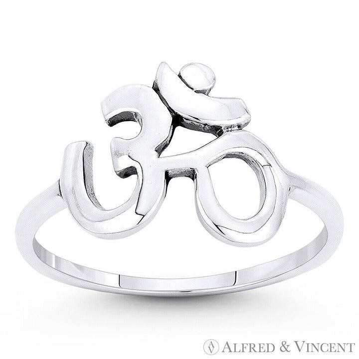 Other Om Symbol Buddhist Charm Ring in .925 Sterling Silver Size ONE SIZE - 1 Preview
