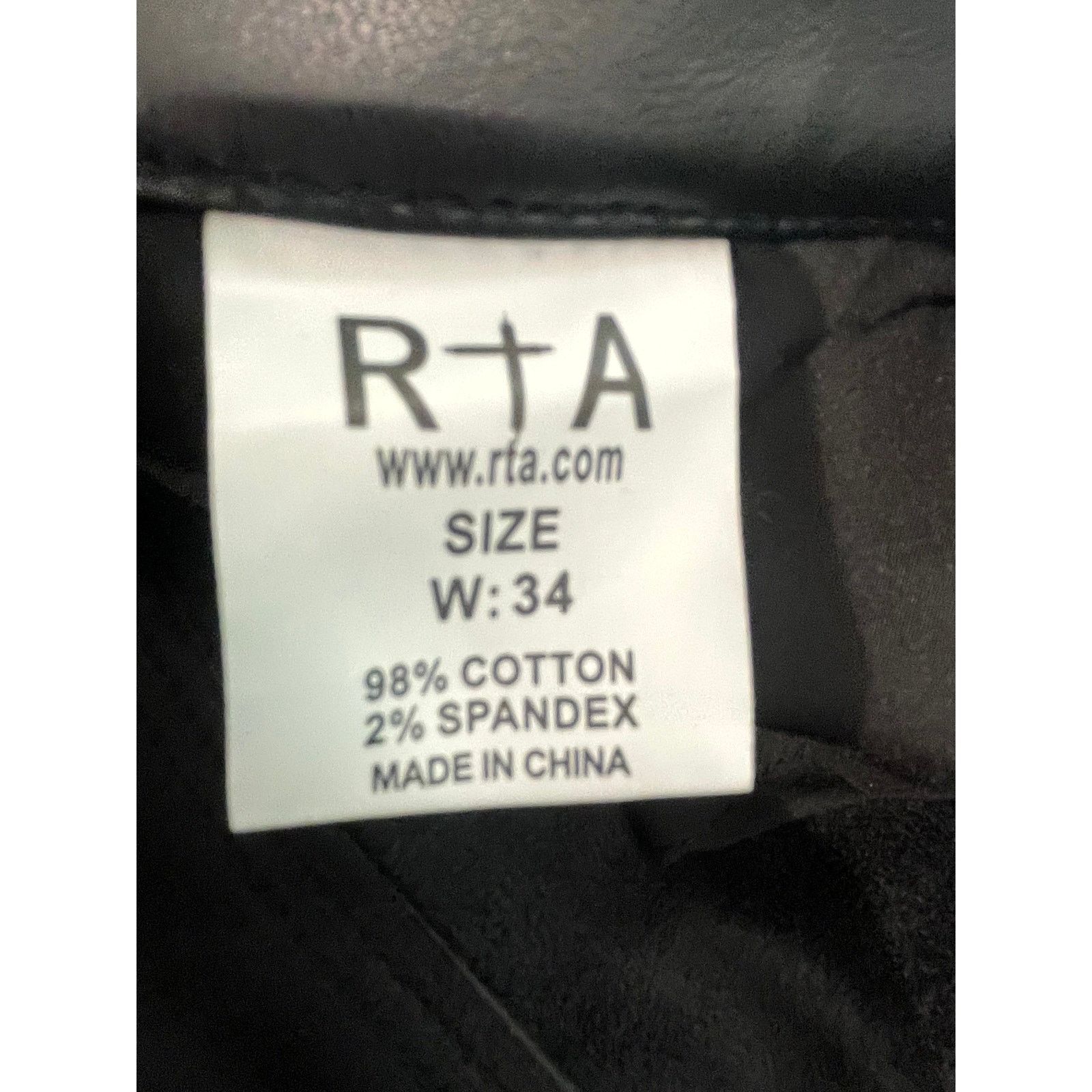 Rta RTA Leather Black Jeans Size US 34 / EU 50 - 6 Thumbnail