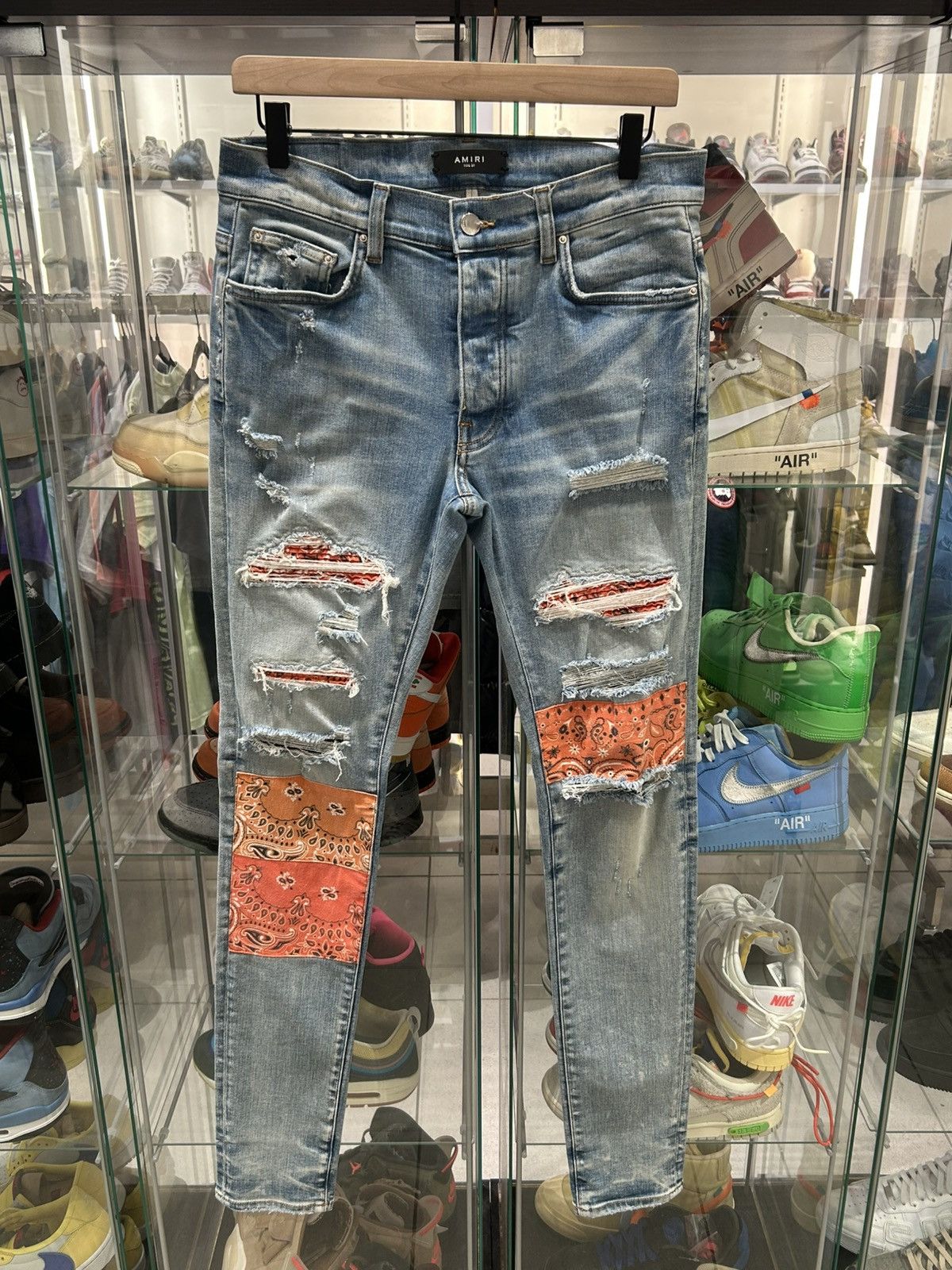 Amiri Amiri vintage bandana artpatch jeans orange Size US 30 / EU 46 - 1 Thumbnail