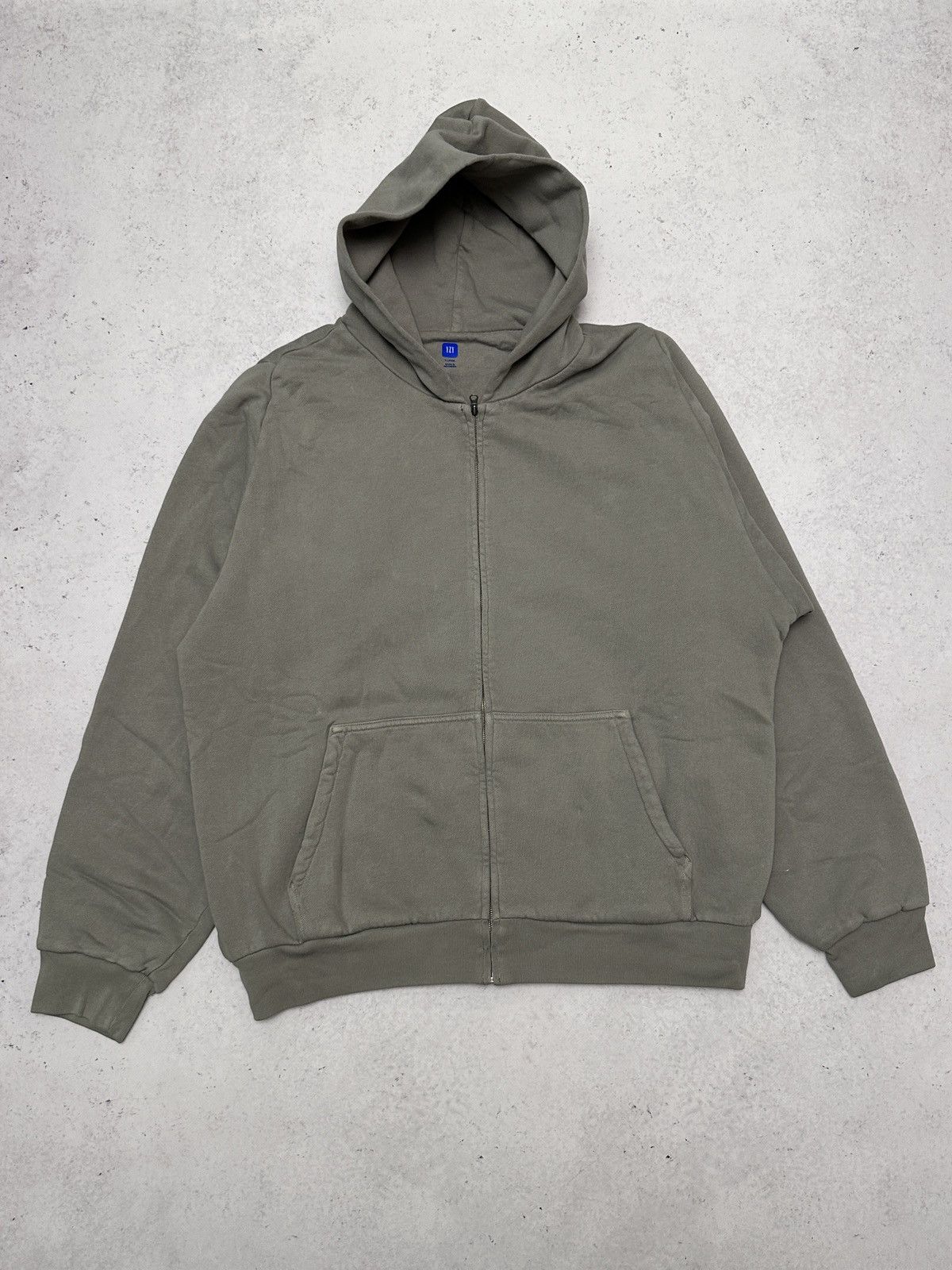 image of Balenciaga x Gap Yeezy Gap Zip Up Hoodie in Grey, Men's (Size XL)