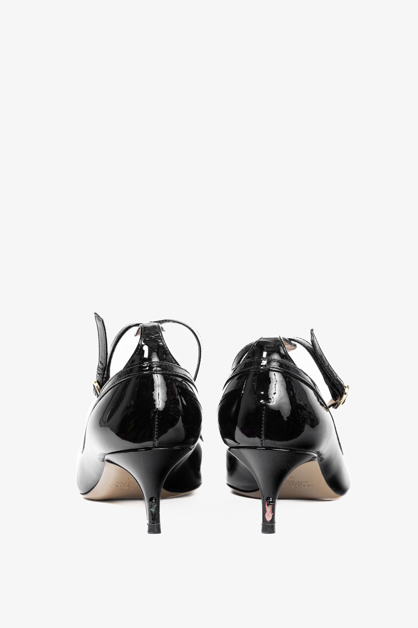 Valentino Valentino Garavani Nero Patent-Leather Mary-Jane Pumps Size US 8.5 / IT 38.5 - 3 Thumbnail