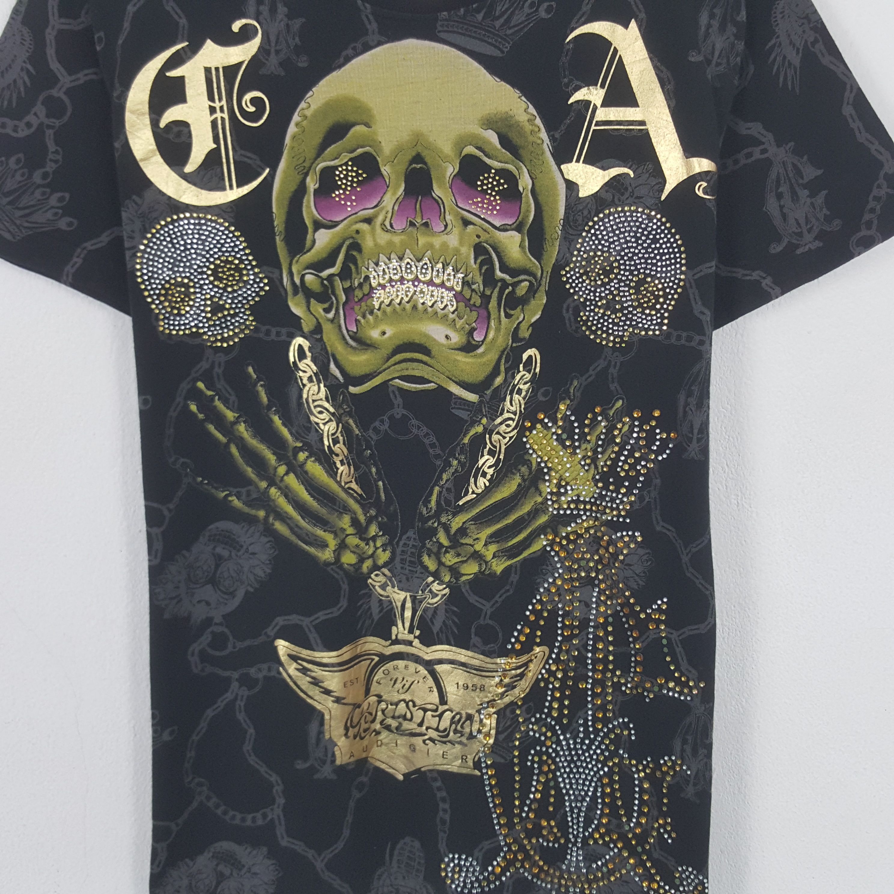 Christian Audigier Vintage Christian Audigier Los Angeles Overprinted Tshirt Size US M / EU 48-50 / 2 - 4 Thumbnail