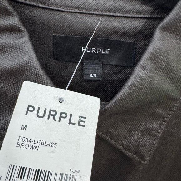 Purple Brand PURPLE Men’s Embossed Monogram Snap Button-Down Shirt Brown Size US M / EU 48-50 / 2 - 3 Thumbnail