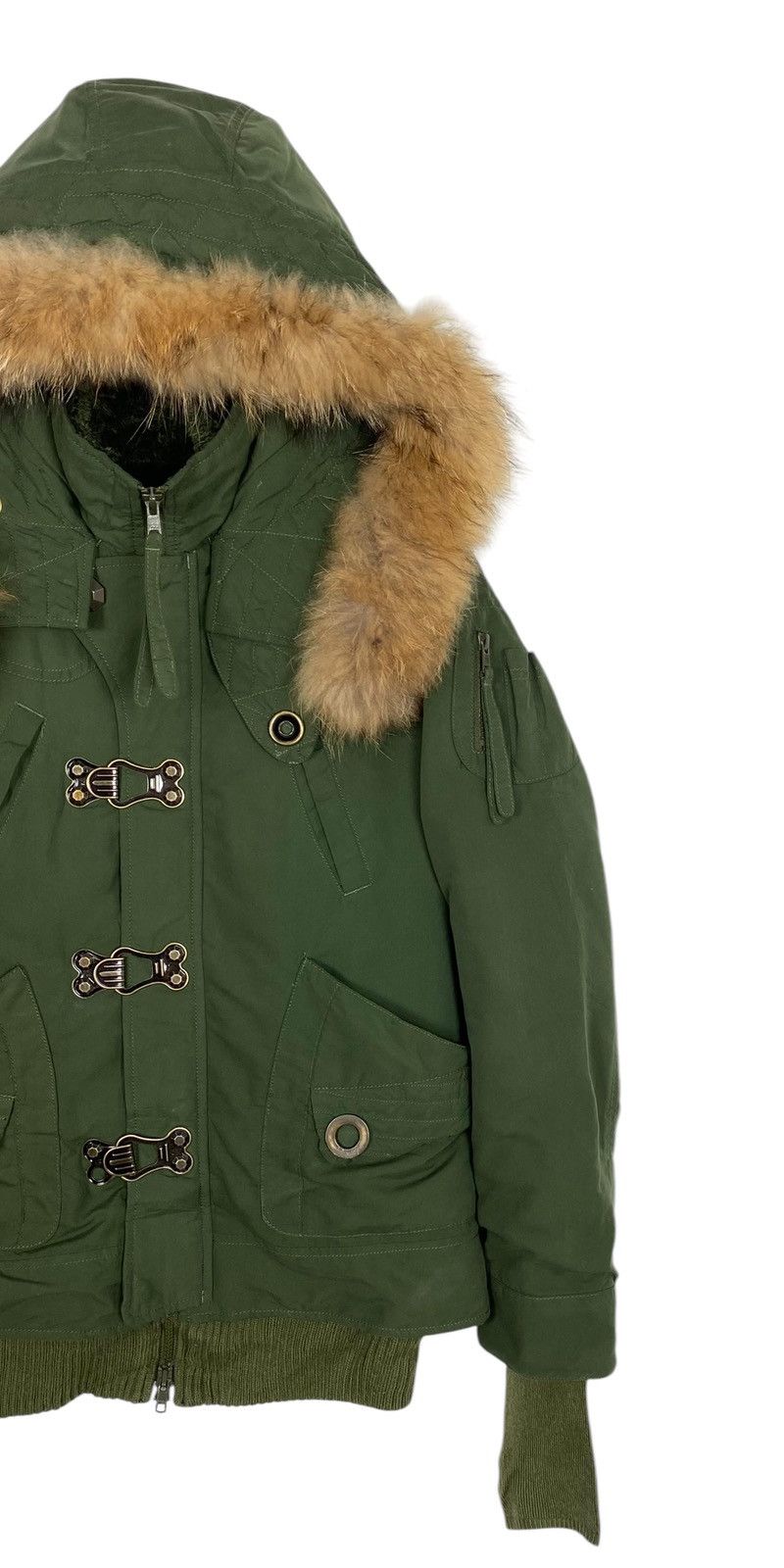 Japanese Brand Rare‼️ Sly Military Olive Green Fur Hooded Parka Size XS / US 0-2 / IT 36-38 - 3 Thumbnail