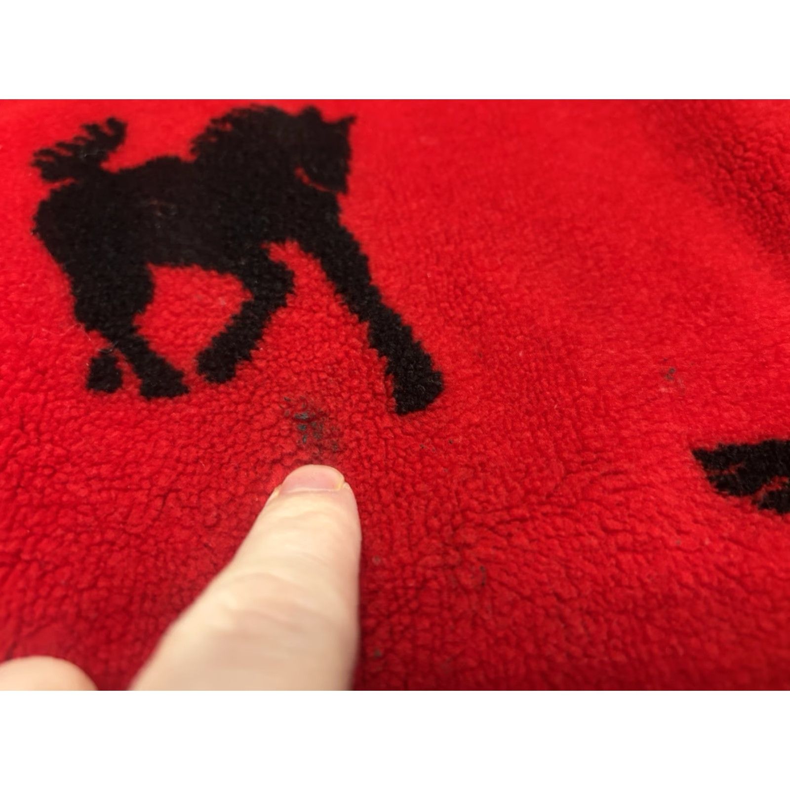 Vintage VINTAGE 90s Black Mountain Full Zip Horse Equestrian Print Fleece Jacket L Red Women Size L / US 10 / IT 46 - 2 Thumbnail