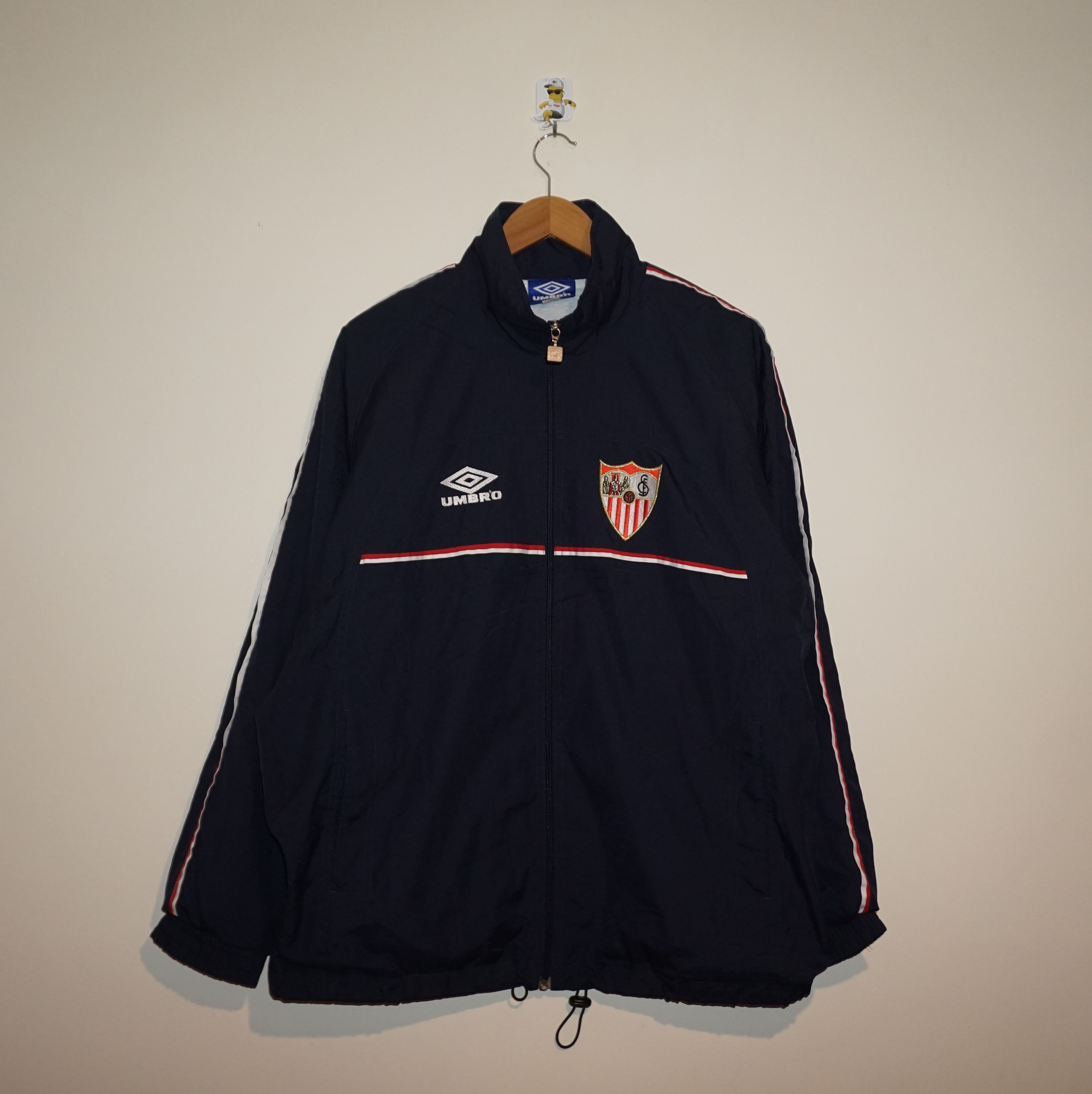 image of Soccer Jersey x Umbro Sevilla Fc 1998 Umbro Vintage Home Jacket in Black Blue, Men's (Size XL)