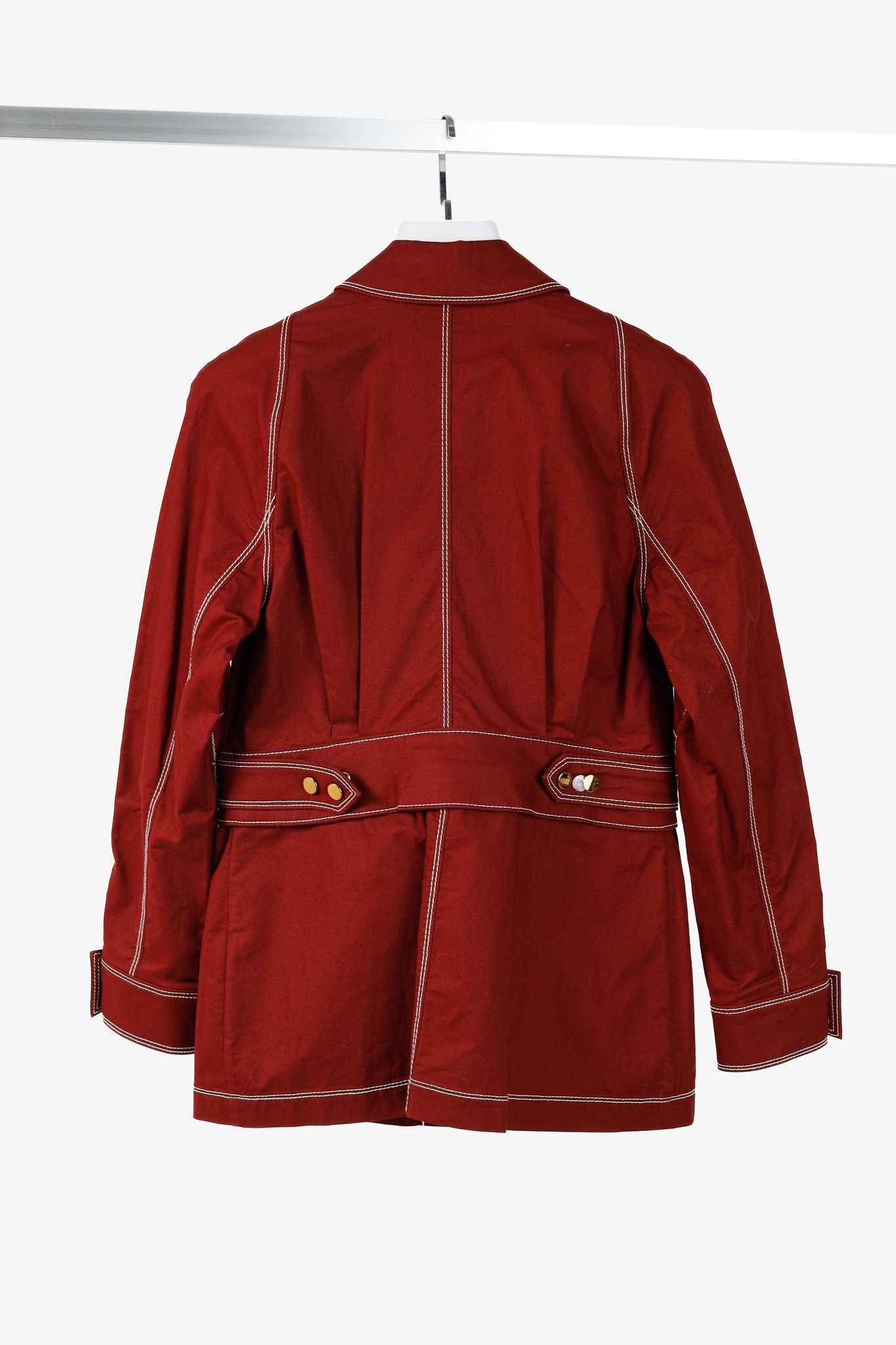 Veronica Beard Veronica Beard Keswick Topstitched Cotton-Twill Jacket Size S / US 4 / IT 40 - 2 Thumbnail