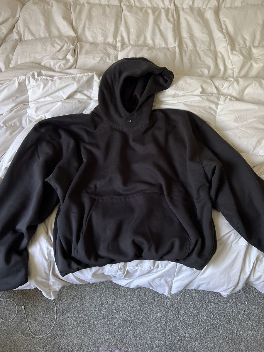 image of Balenciaga x Gap Yeezy Gap Logo Hoodie in Black, Men's (Size Medium)