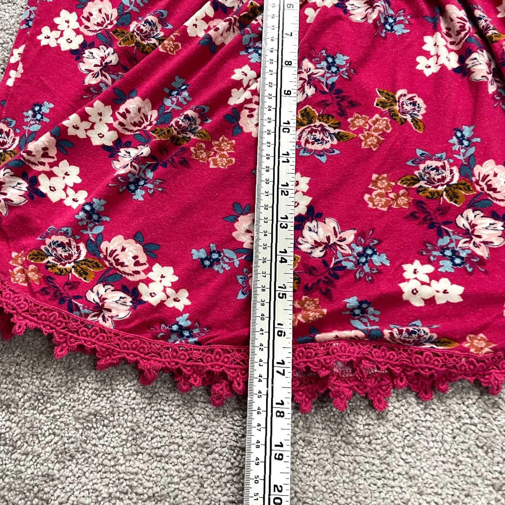 Bell VINTAGE LUQ Pink Floral Cropped Shirt Women S Bell Sleeve Lace Trim Casual Blouse Size S / US 4 / IT 40 - 3 Thumbnail