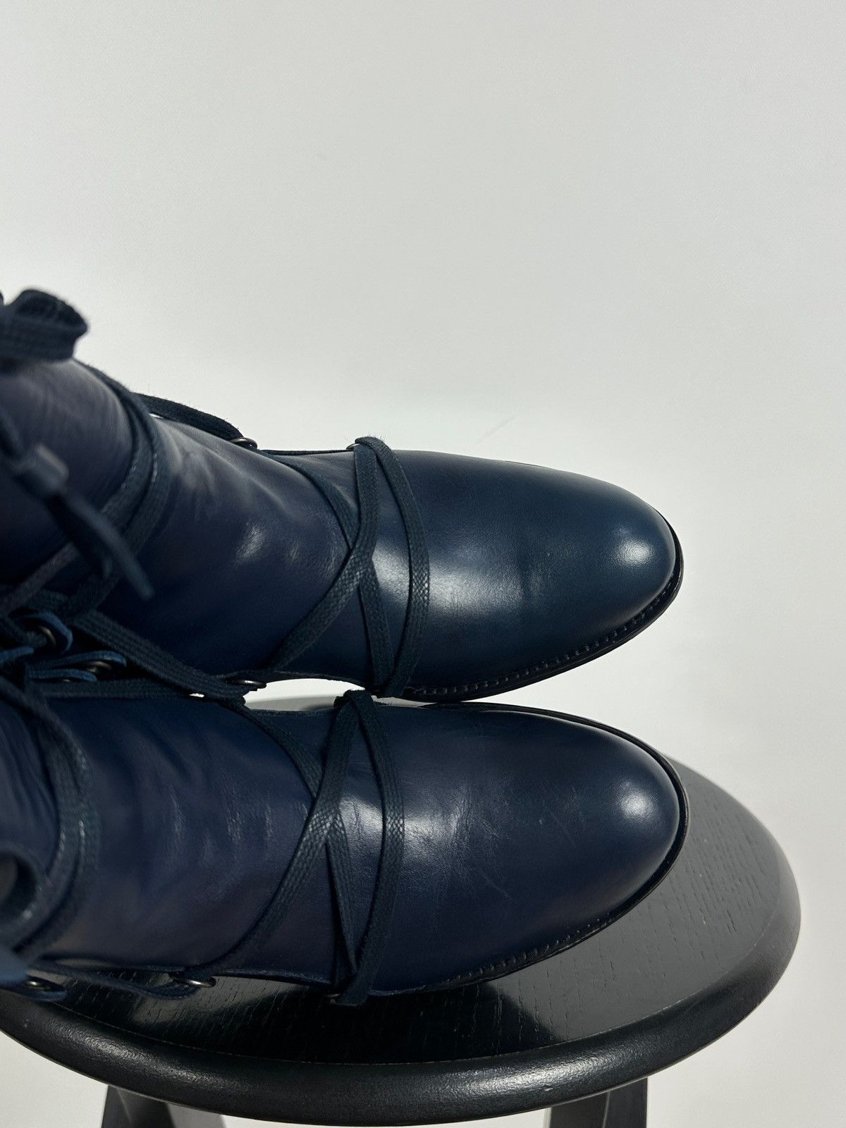Marithe + Francois Girbaud Marithé + François Girbaud Navy Blue Leather Heeled Boots Size US 6 / IT 36 - 21 Thumbnail