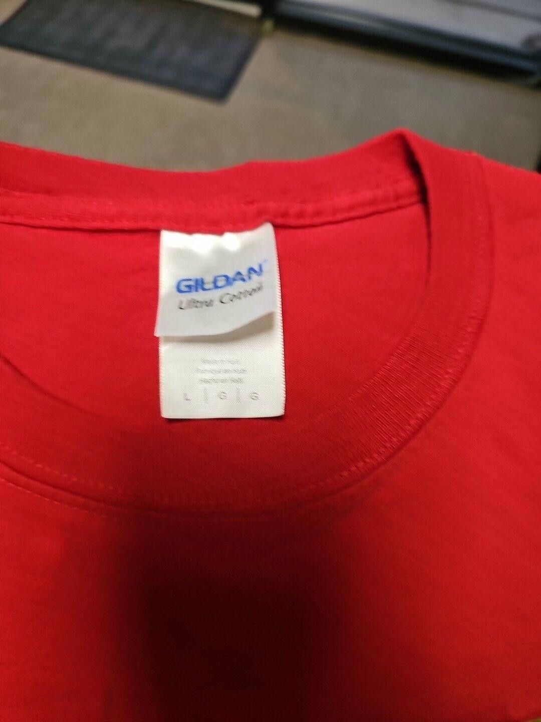 Gildan 49ers Red Flag Crew T-Shirt L Signed By John Taylor #82 Size ONE SIZE - 3 Thumbnail