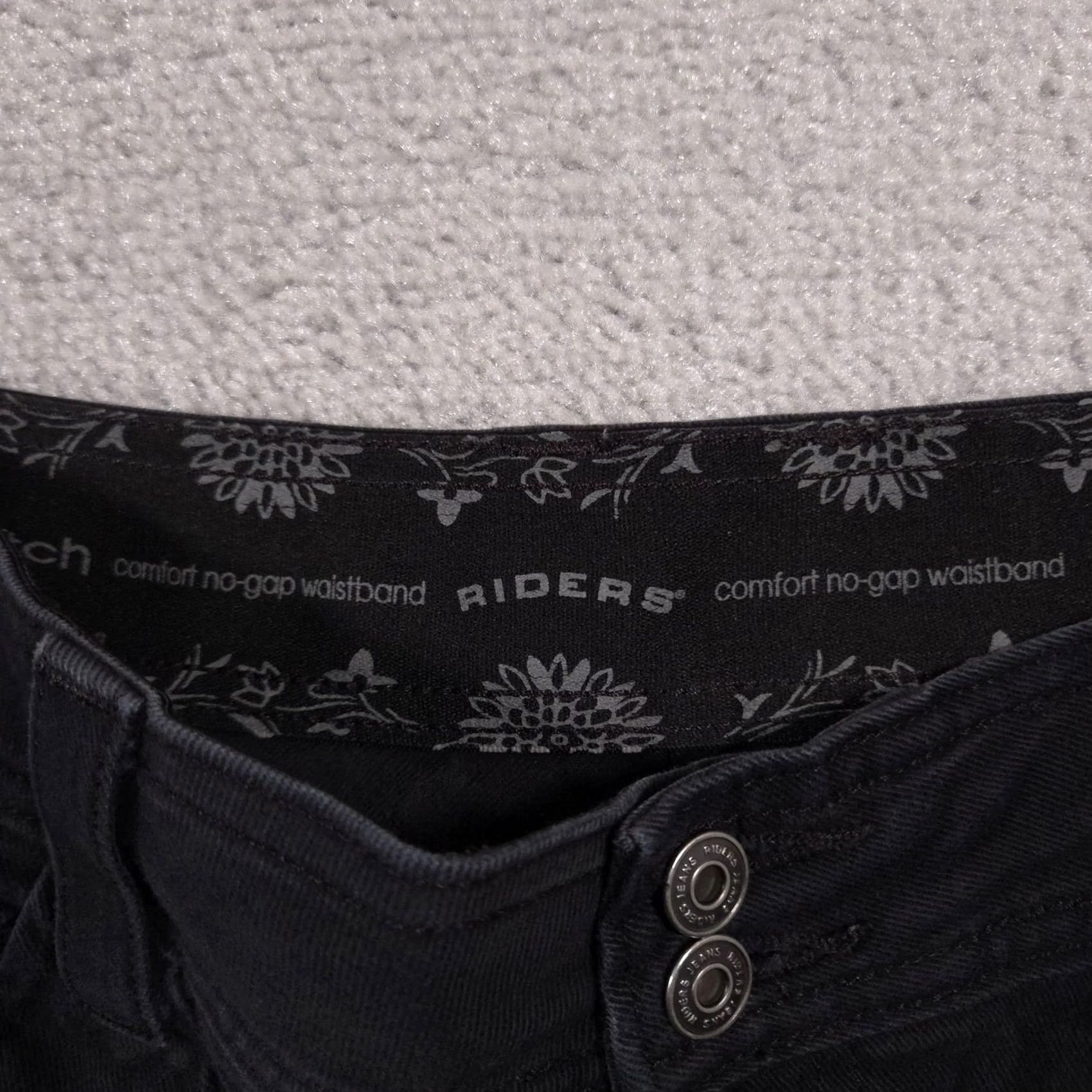 Vintage Riders Pants Womens 6 Black Stretch Comfort No Gap Waist Straight Leg Casual Size 28" / US 6 / IT 42 - 5 Thumbnail