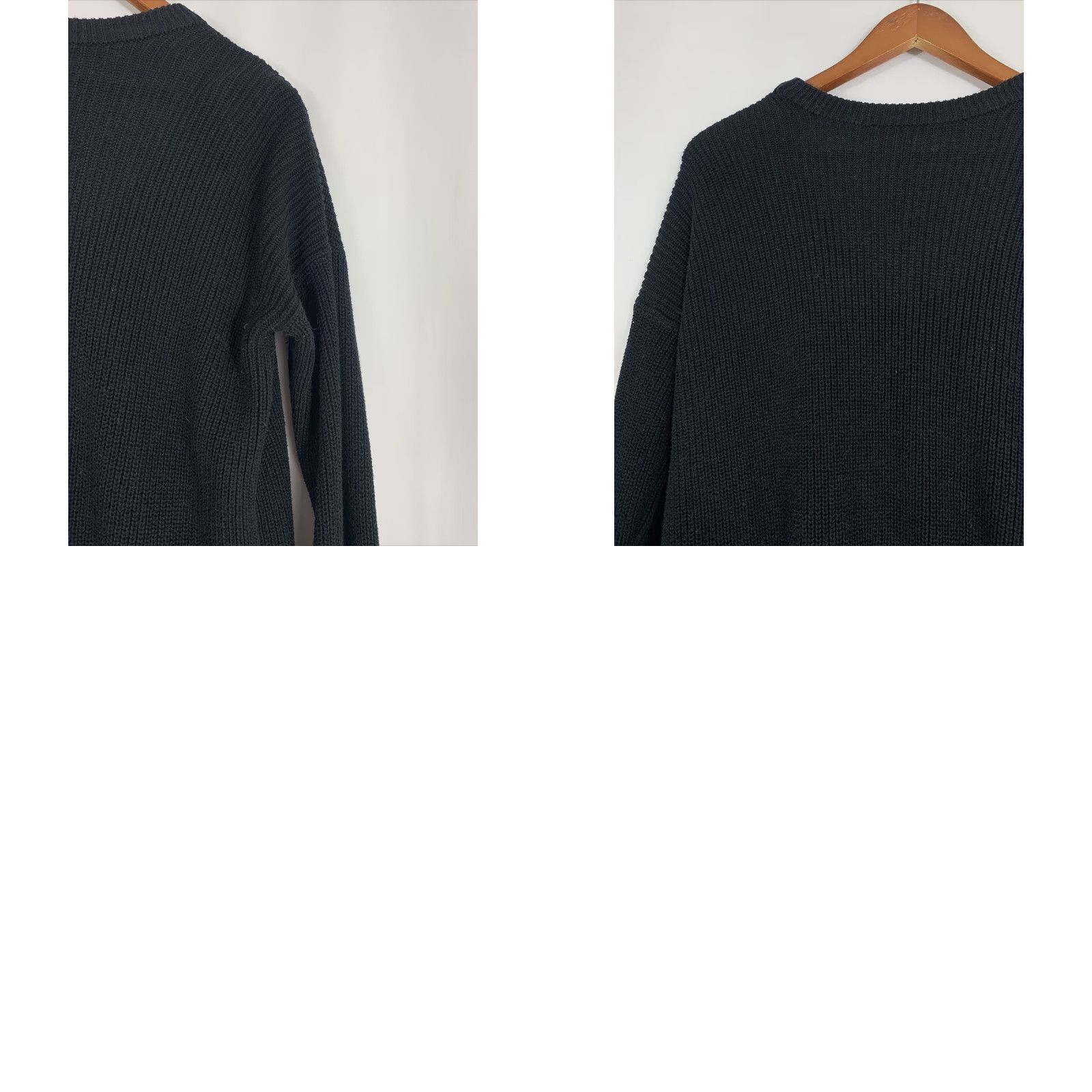 Vince Camuto Vince Camuto Womens Small Cotton Black Tight-Knit Cutout V-Neck Sweater Size S / US 4 / IT 40 - 9 Thumbnail