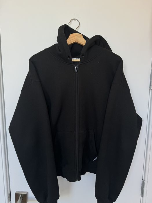 alexanderwang HOODIE IN DENSE FLEECE BLACK - alexanderwang® US