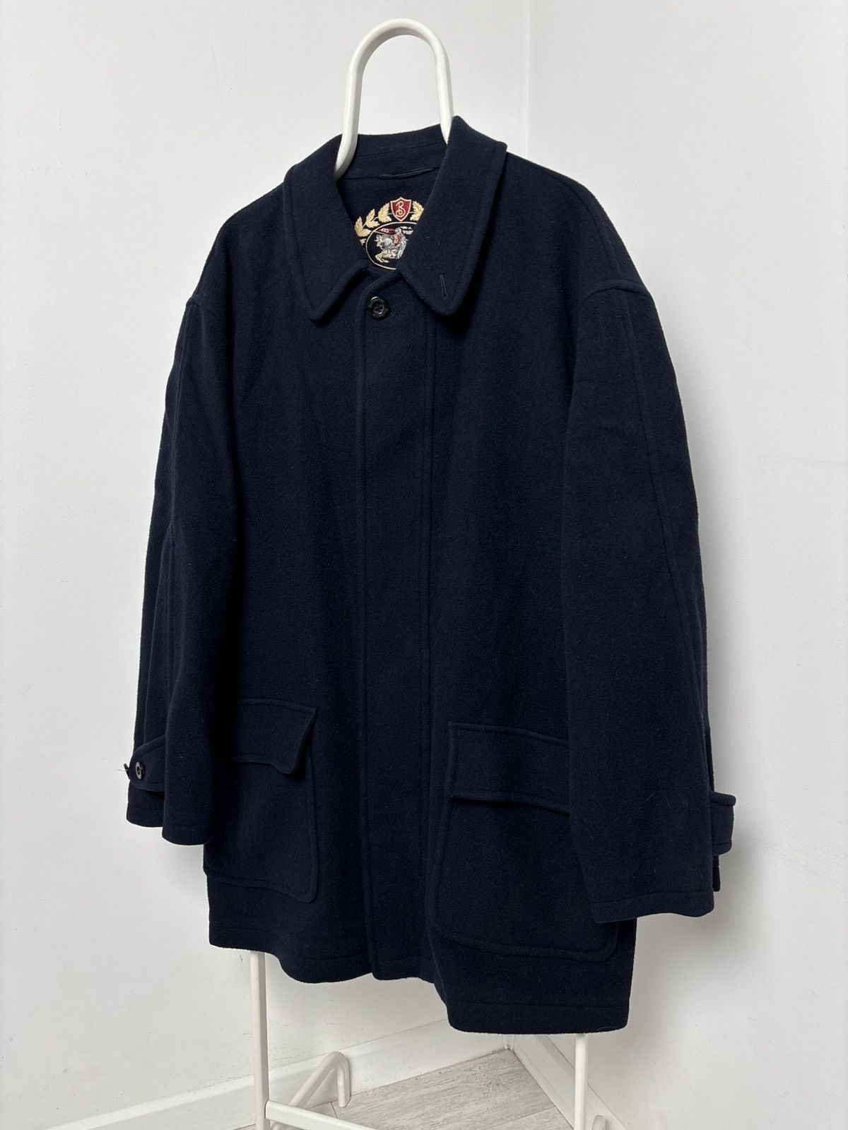 Burberry Burberry’s Navy Blue Wool Heavy Coat Vintage Size US XL / EU 56 / 4 - 2 Thumbnail