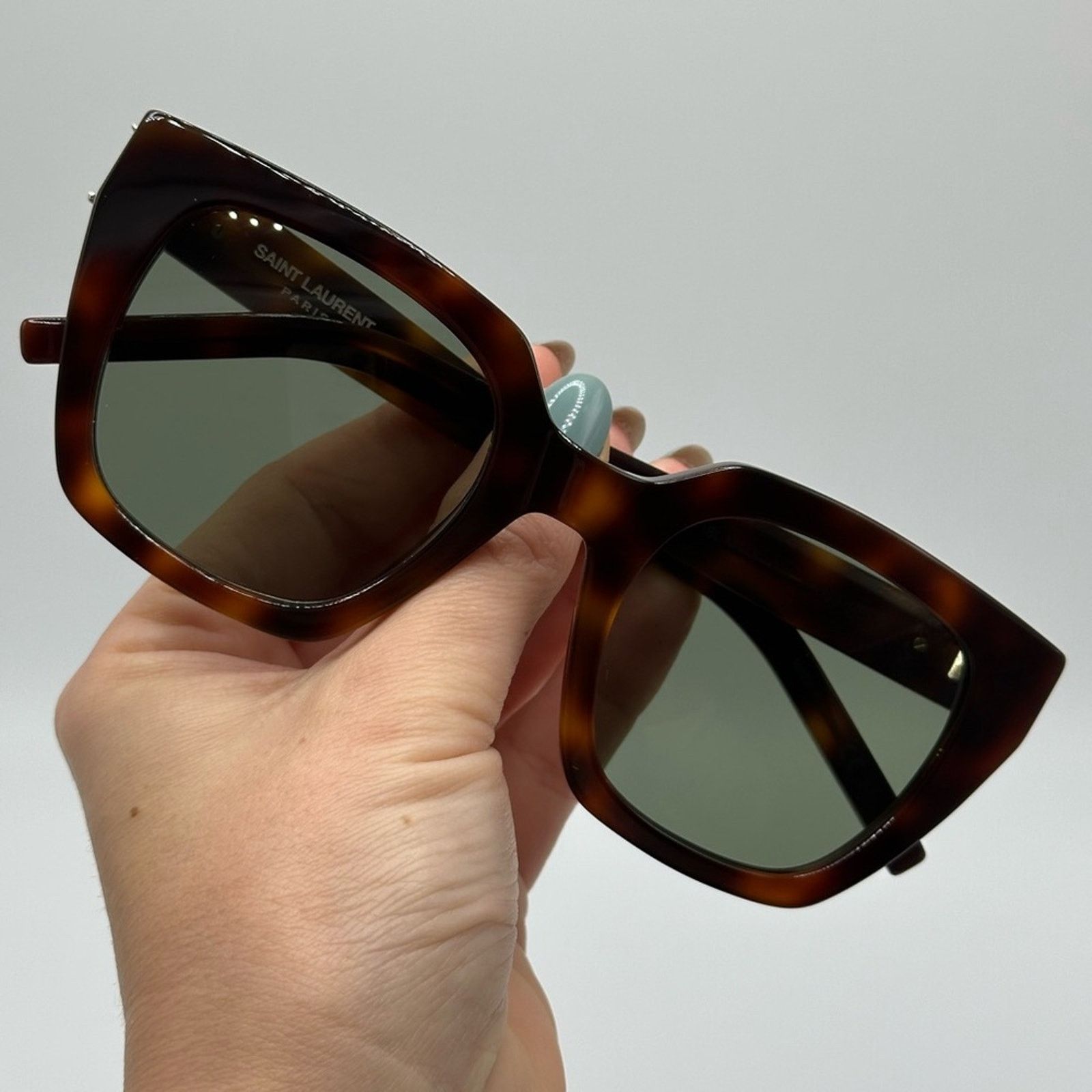 Yves Saint Laurent NEW SAINT LAURENT SUNGLASSES SL M143 003 Havana Green Women Size ONE SIZE - 7 Thumbnail