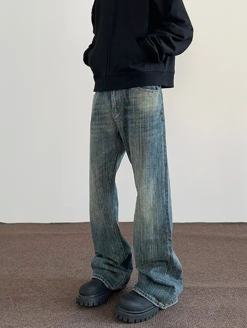 VIBE American cleanfit washed distressed straight bootcut jeans Size US 32 / EU 48 - 7 Thumbnail