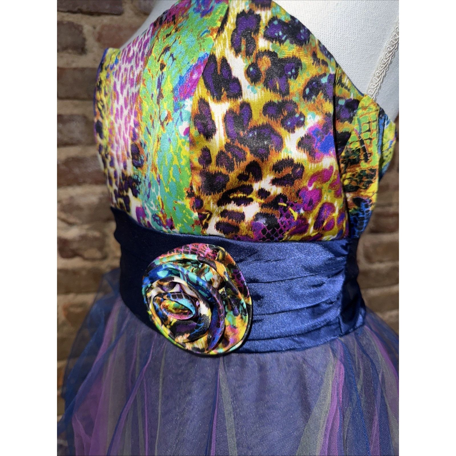 Other Strapless Multi Color Animal Print Tulle party dress Sz 13 Size XL / US 12-14 / IT 48-50 - 4 Thumbnail