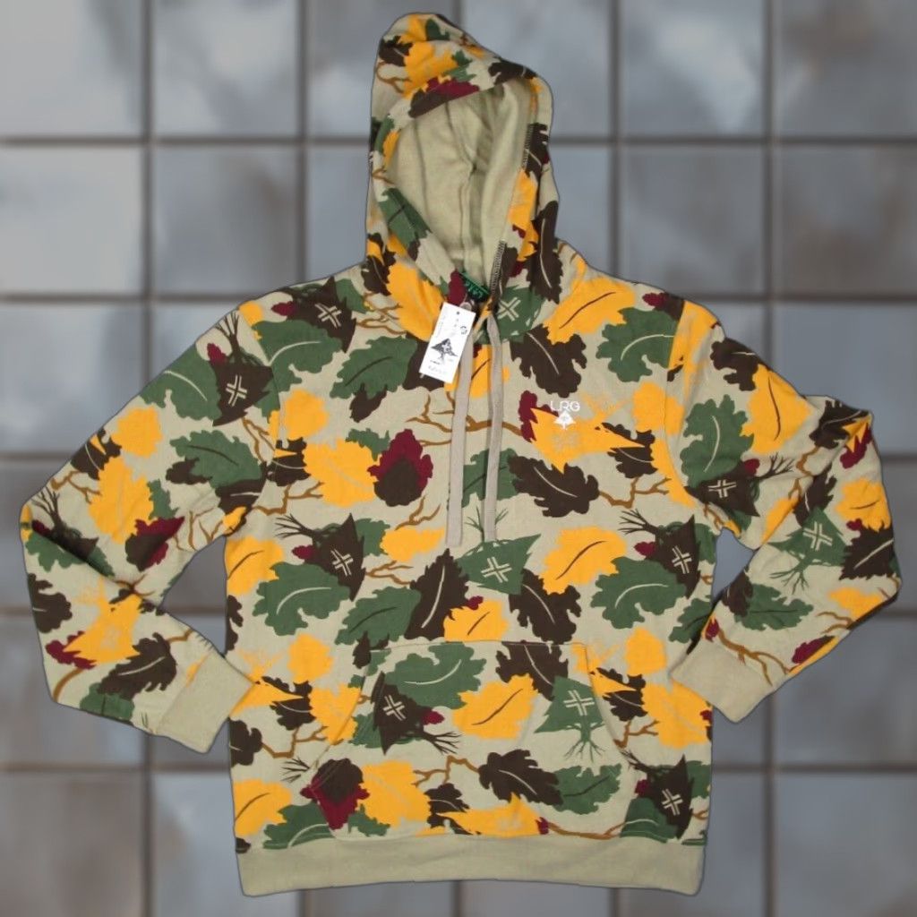 KangaROOS VINTAGE Lifted Research Group Hoodie Shirt Mens Medium Green Camo Leaf Pullover Fleece Kangaroo Pocket 90s Hip Hop Basketball Mens Size US M / EU 48-50 / 2 - 1 Thumbnail