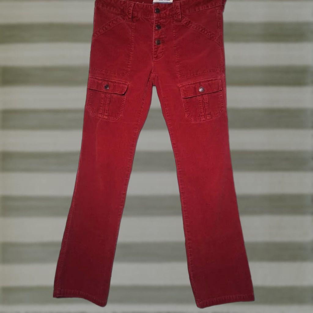 Old Navy VINTAGE Old Navy Corduroy Pants Women 6 Rust Cargo Button Fly Distressed Frayed Hem Casual Everyday Pants Womens Size 28" / US 6 / IT 42 - 1 Thumbnail