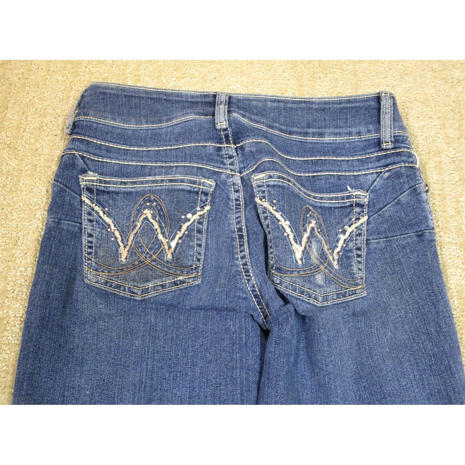 Wrangler Wrangler Jeans Women 4 Blue Mid Rise Bootcut Dark Wash Stretch Denim Pants Size 27" / US 4 / IT 40 - 4 Thumbnail