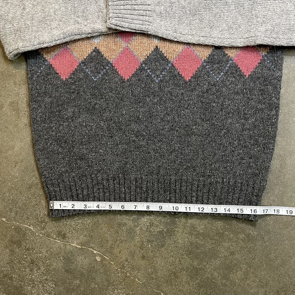 Vintage Vintage Thane Shetland Wool Geometric Knit Fisherman Sweater Size US L / EU 52-54 / 3 - 8 Thumbnail