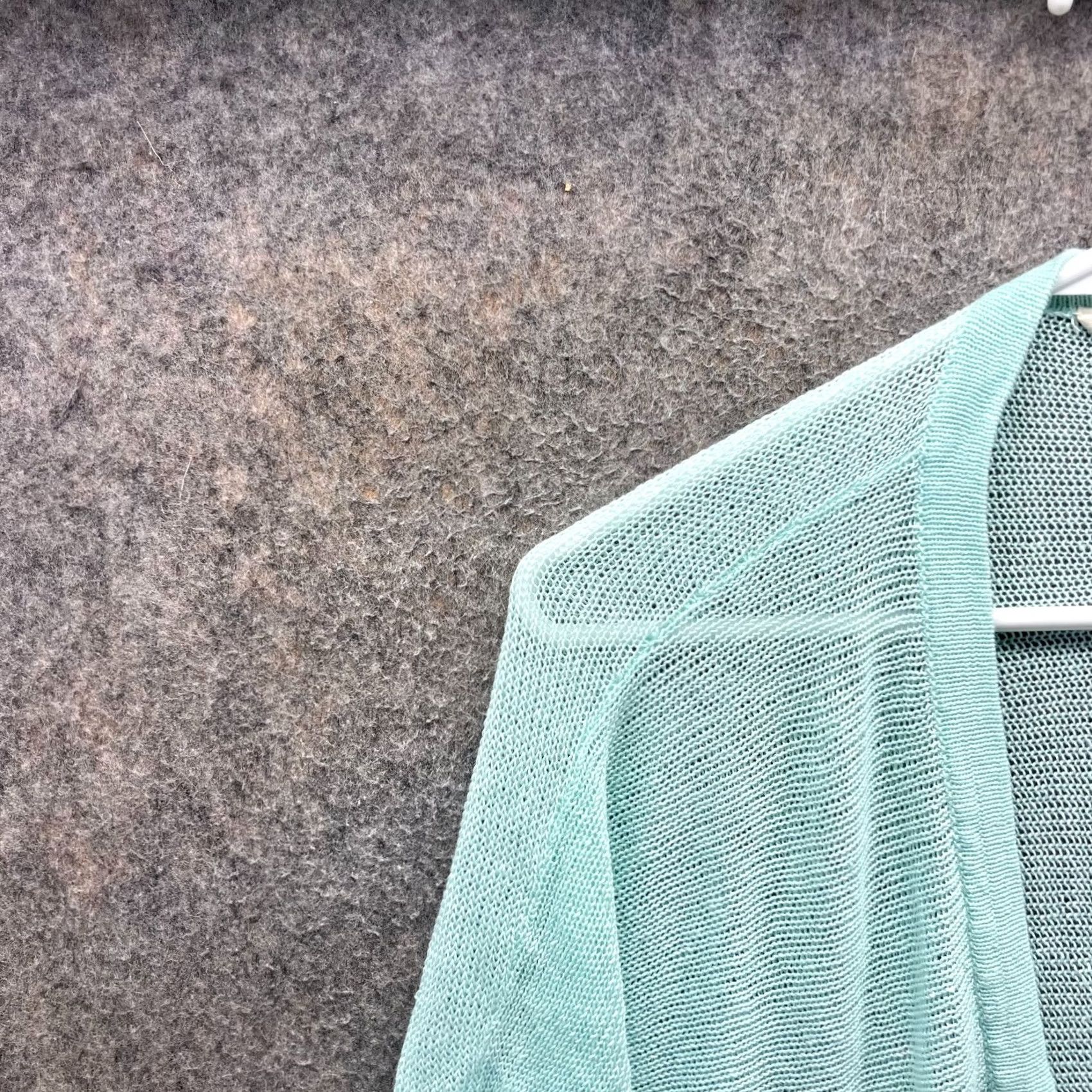 Eileen Fisher VINTAGE Eileen Fisher Cardigan Women XL Aqua Sheer Open Knit Lightweight Cover Up Teal Size XL / US 12-14 / IT 48-50 - 7 Thumbnail