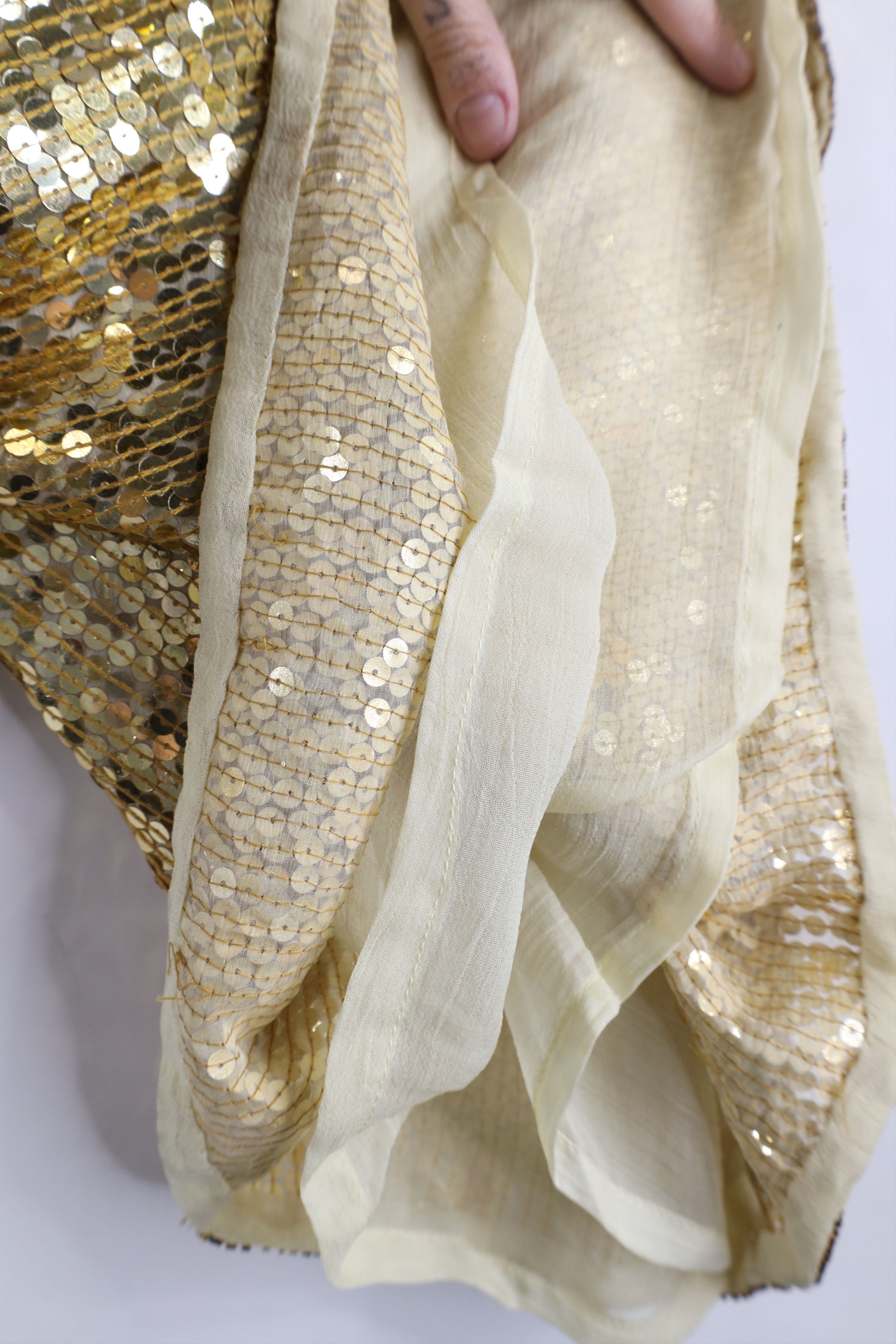 Vintage Vintage 80s 90s Rina Z Short Sleeve Disco Dance Shirt Gold Size L / US 10 / IT 46 - 8 Thumbnail