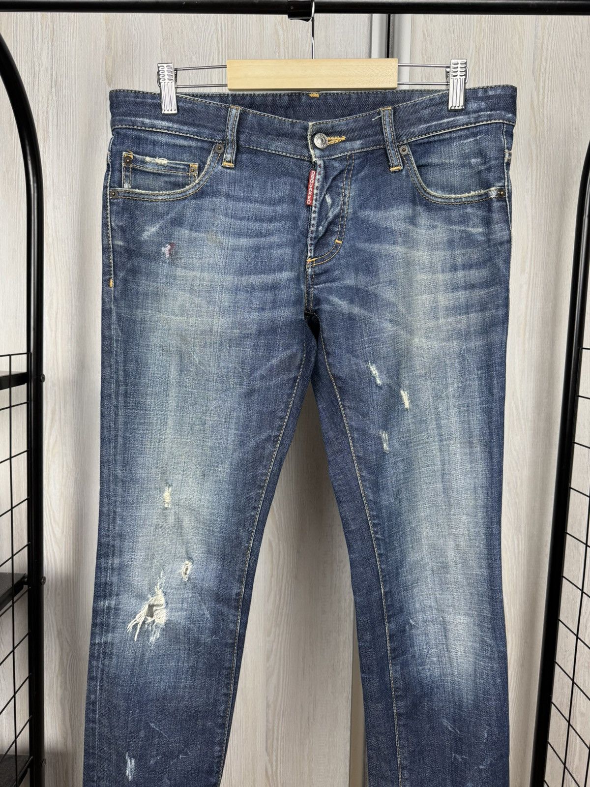 Dsquared2 Dsquared2 blue faded distressed denim jeans pants Size 34" / US 12 / IT 48 - 4 Thumbnail
