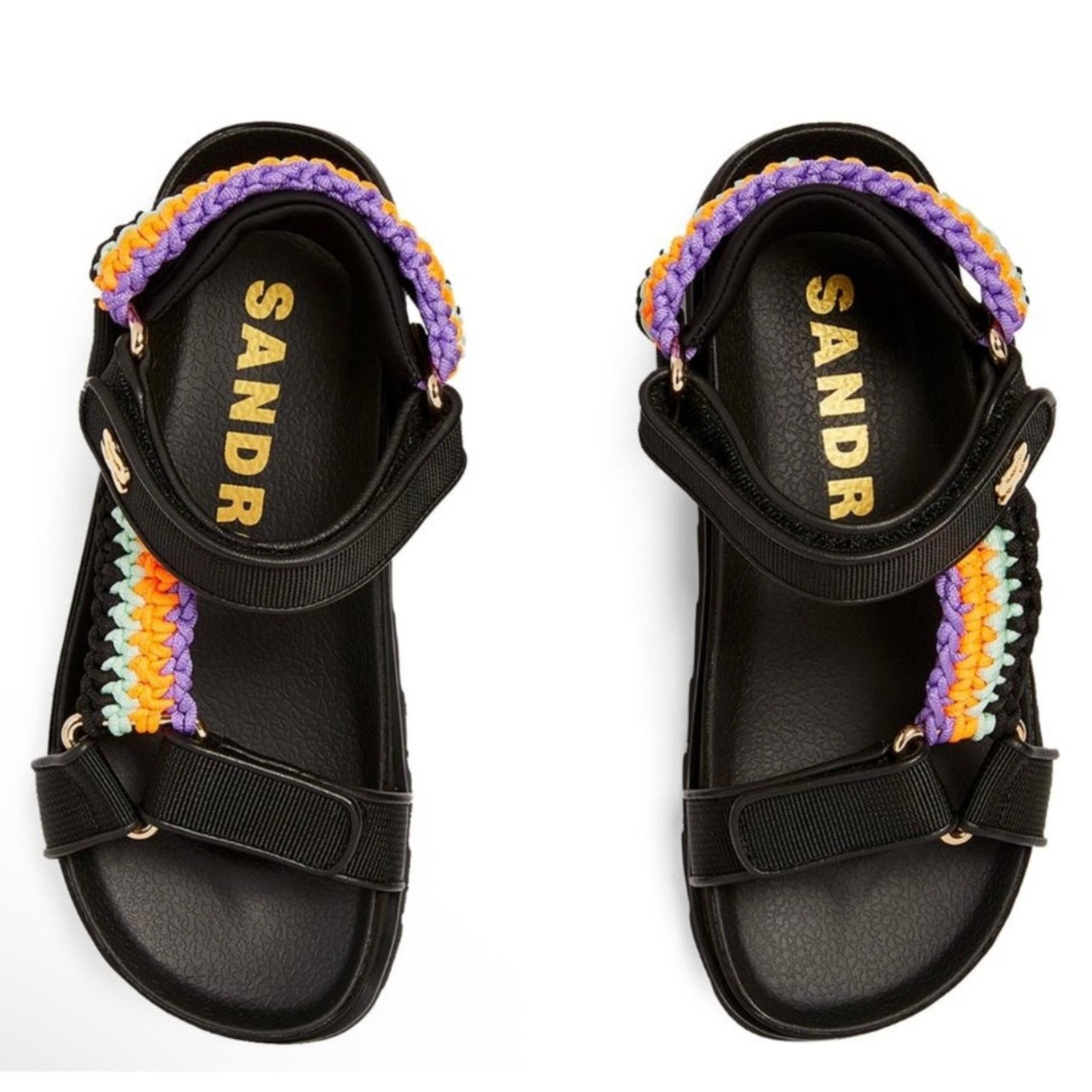 Sandro NEW NIB Sandro Shell And Crochet-knit Braided Sandals 36/5.5 Size US 5.5 / IT 35.5 - 4 Thumbnail