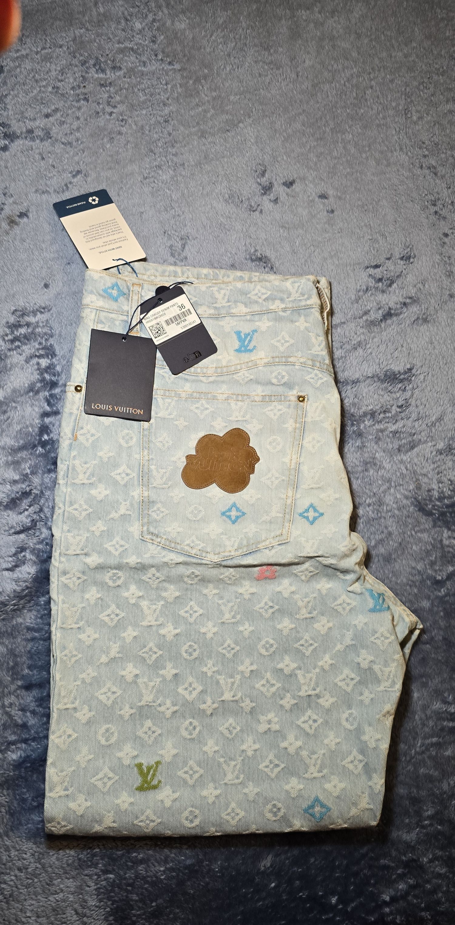 Louis Vuitton × Tyler The Creator Monogram Denim Jeans Size US 36 / EU 52 - 6 Thumbnail