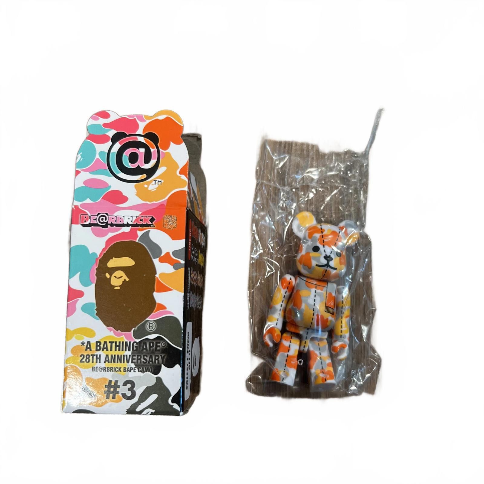 Bape Bearbrick x BAPE 28th Anniversary Camo #3 Orange 100% Size ONE SIZE - 1 Thumbnail