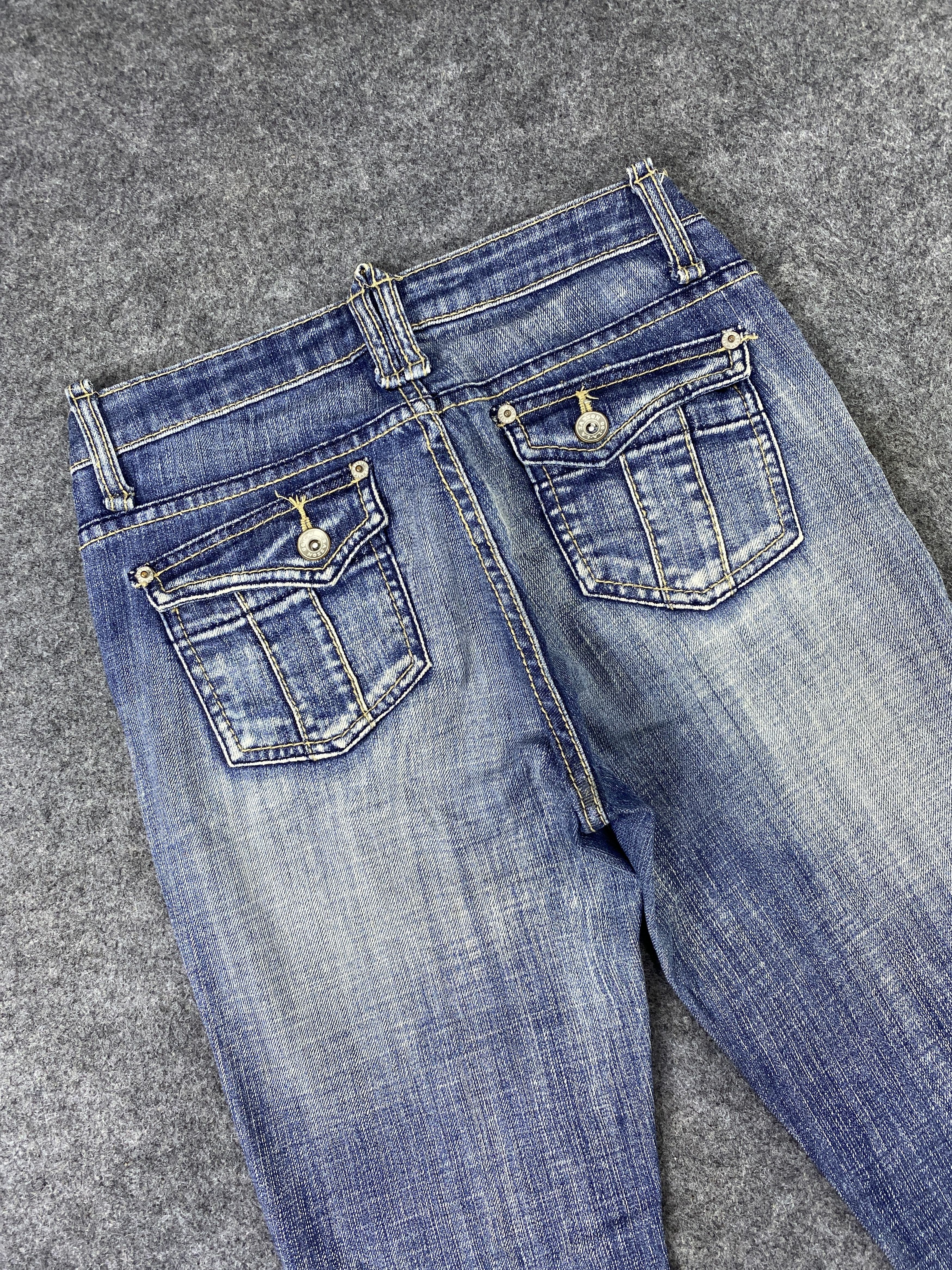 Japanese Brand OO La - La Sasson Blue Wash Flare Jeans - J998 Size 27" / US 4 / IT 40 - 6 Thumbnail