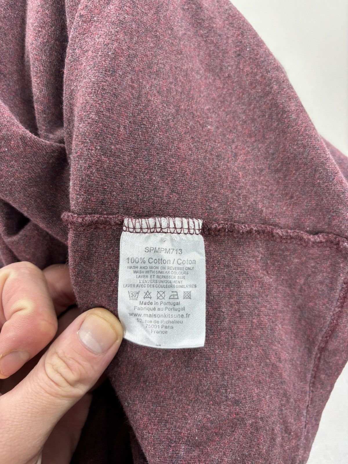 Maison Kitsune Mens t shirt Maison Kitsune Size L Color Burgundy Size US L / EU 52-54 / 3 - 9 Thumbnail