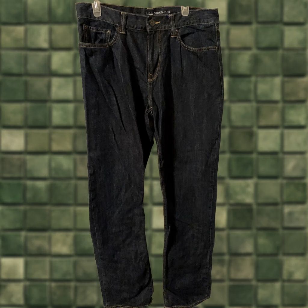 Gap Gap Mens Jeans Straight Fit Dark Wash Denim 34x34 SZ 2091 Regular Waist 34 Inseam 34 Blue Spin Mens Size US 34 / EU 50 - 1 Thumbnail