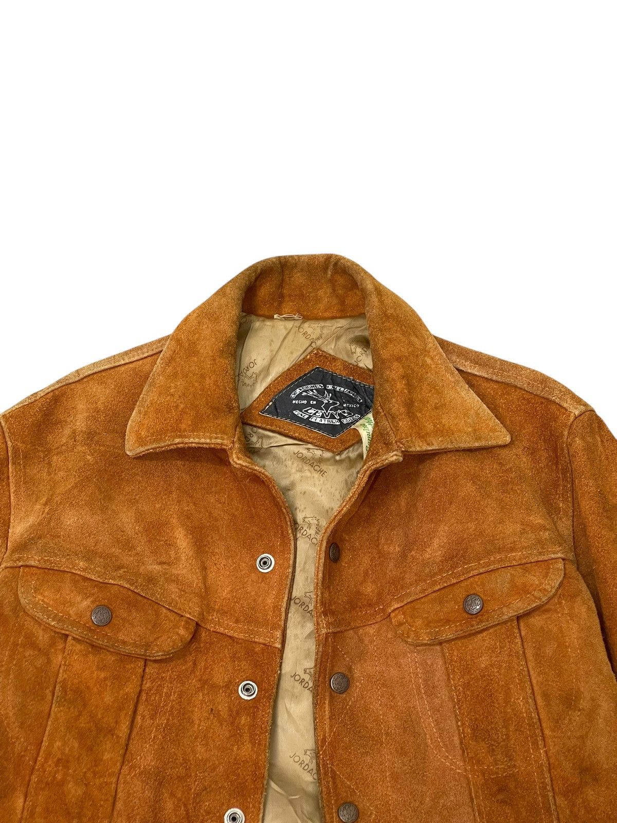 Vintage Suede Leather Jacket Vtg 90s Jordache Trucker Style 7🟩0 Size US M / EU 48-50 / 2 - 8 Thumbnail