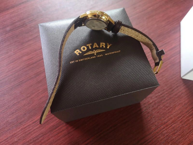 Designer Rotary gold plated dial ladies brown leather strap watch Size ONE SIZE - 5 Thumbnail