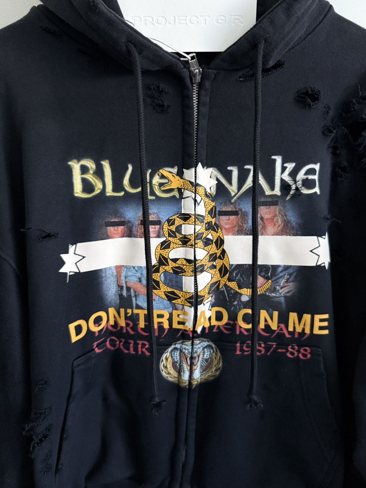 ★人気★【Project G/R】Bluesnake Washed Zip Hoodie★Black★ ☆人気☆【Project G/R】Bluesnake Washed Zip Hoodie☆Black
