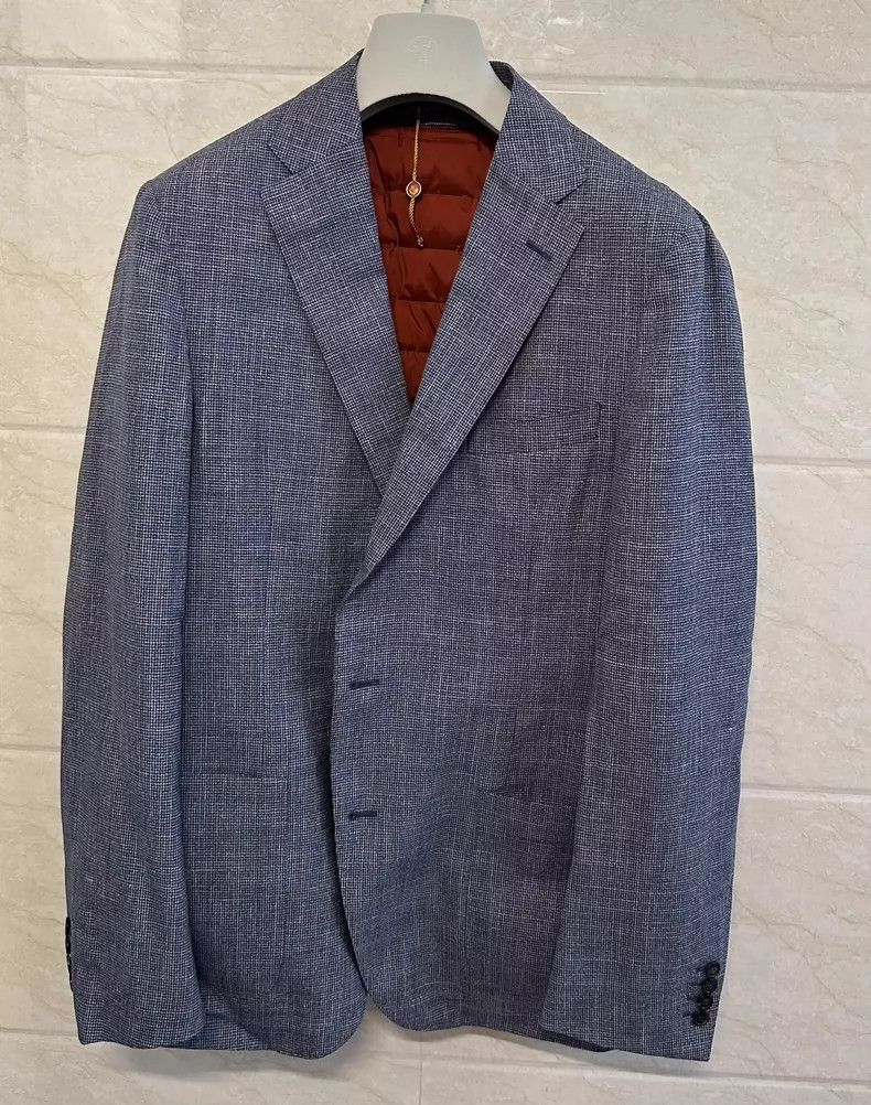Loro Piana Loro Piana Blue White Rain System Blazer Size US XL / EU 56 / 4 - 1 Thumbnail