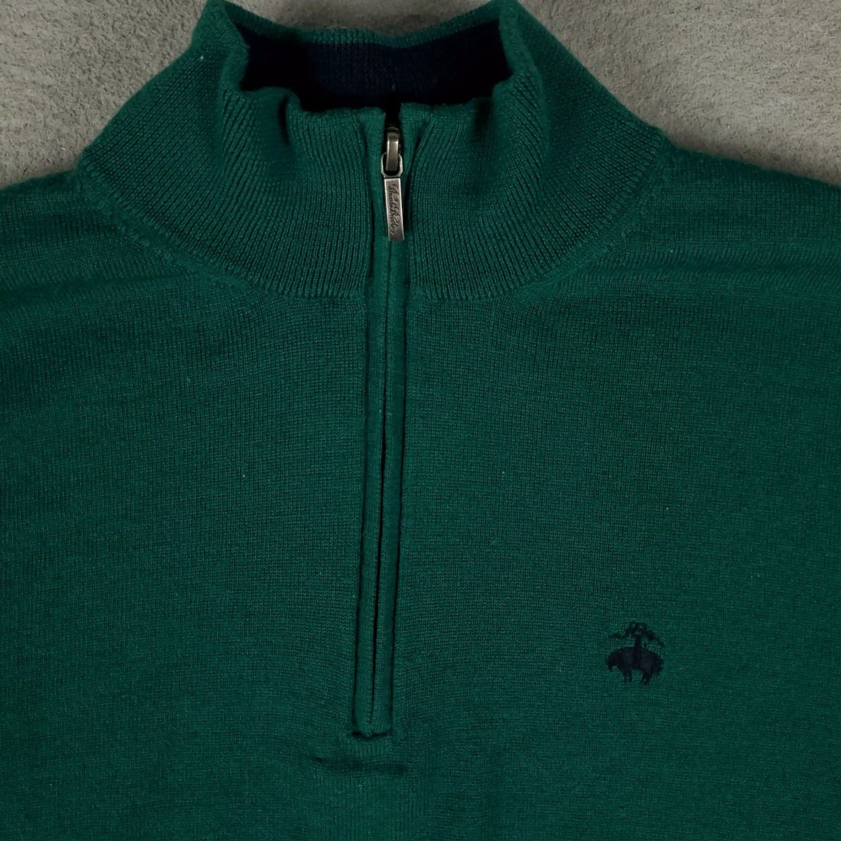 Brooks Brothers Brooks Brothers Sweater Mens XL Small Green Wool Knit 1/4 Zip Sweatshirt Size US S / EU 44-46 / 1 - 2 Thumbnail