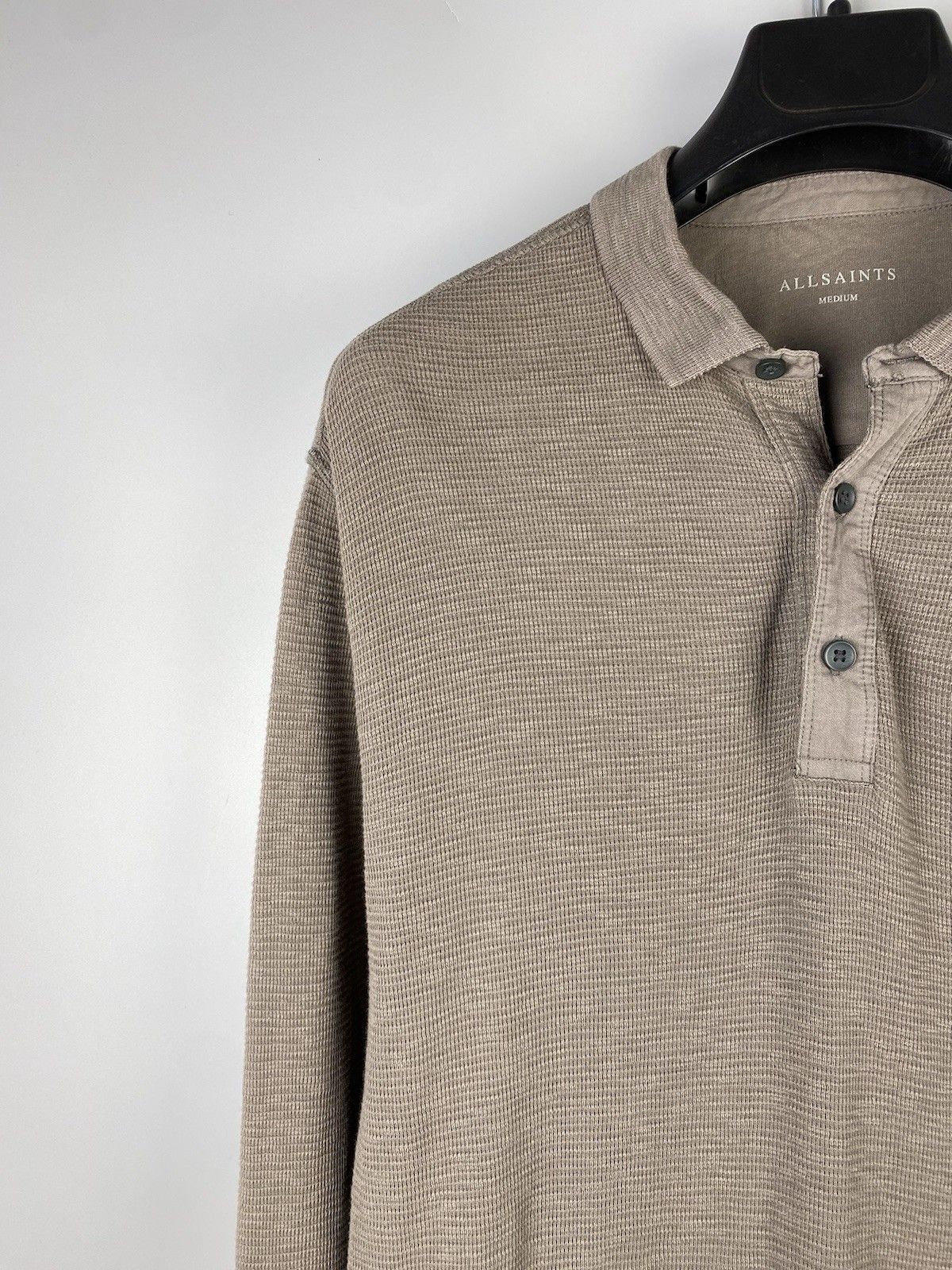 Allsaints Allsaints Cotton Waffle Knit Casual Clash Polo Shirt Size US M / EU 48-50 / 2 - 5 Thumbnail
