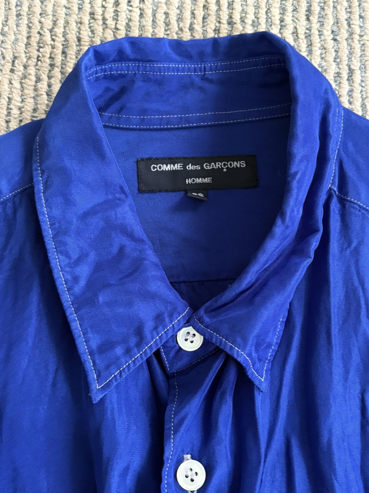 Comme des Garcons CDG Homme 2008 Textured Blue Shirt Size US XS / EU 42 / 0 - 4 Thumbnail